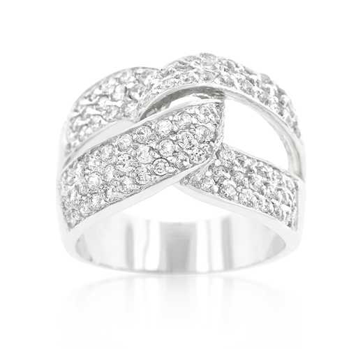 Elegant Cubic Zirconia Knot Ring - Sterling Silver Adjustable Promise Ring for Women - Perfect for Anniversary, Engagement, Valentine's Day & Special Occasions
