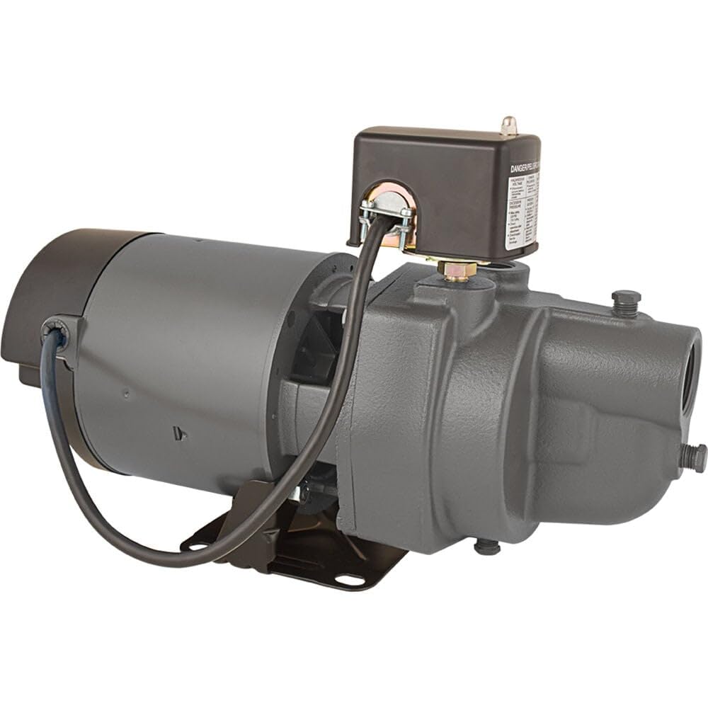 Star ES05S 1/2 HP Cast Iron Shallow Well Jet Pump - Made in USA | Durable Water Pump for Home, Farm & Irrigation Use | Reliable Water Supply Solution