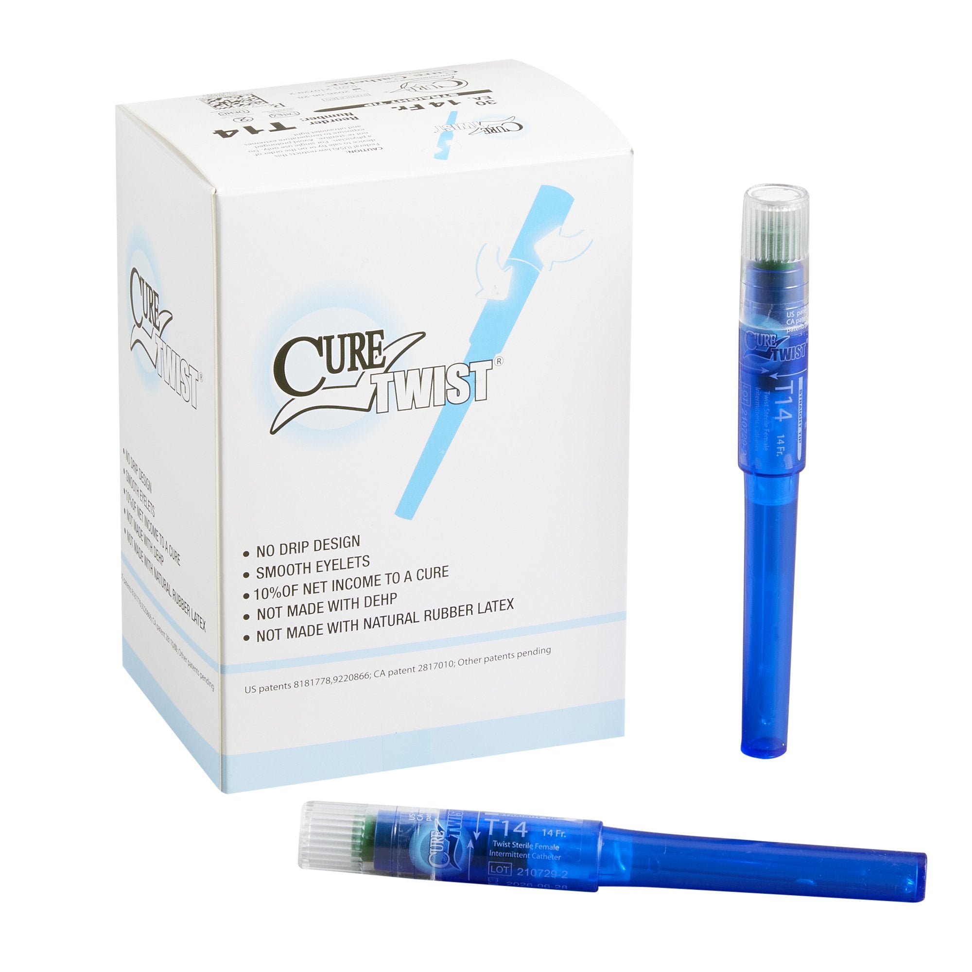 Twist® Lubricated Urethral Catheter - Straight Tip, PVC, Box of 30 - Ideal for Medical Use & Catheterization Procedures