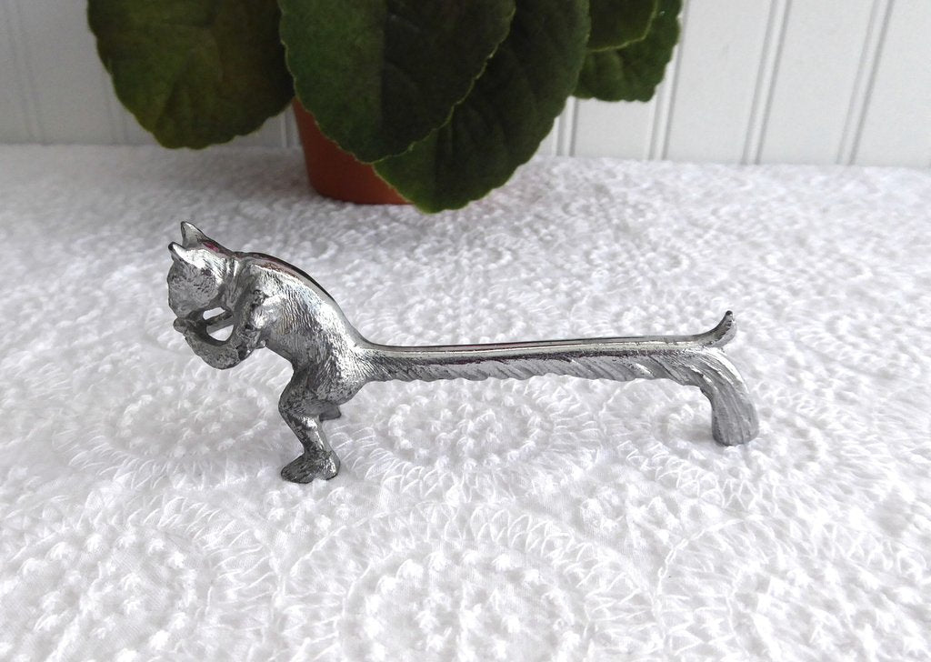 Antique Edwardian Figural Knife Rest Squirrel English Silver Plated 1900-1910 - Perfect for Vintage Table Setting & Collectible Display