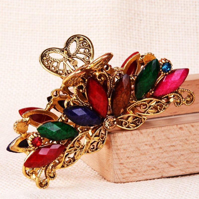 Vintage Rhinestone Hair Clips for Women - Elegant Retro Hair Accessories for Parties, Weddings & Special Occasions