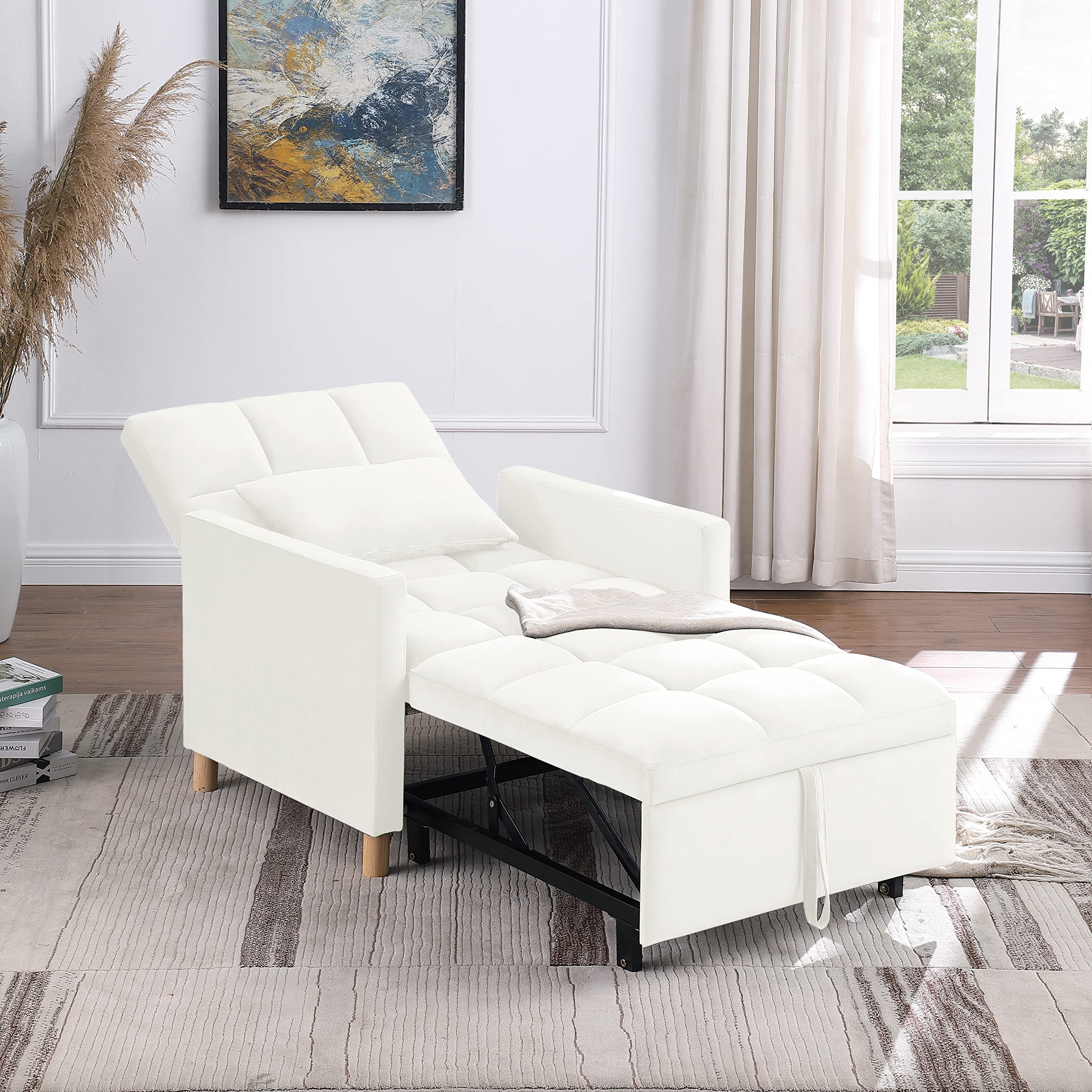 Merax 3-in-1 Convertible Sleeper Sofa Chair Bed - Adjustable Pullout Single Sleeper Sofa for Small Spaces | Multi-Functional Furniture for Living Room, Apartment, Office & Guest Room | Perfect for Studio, Dorm & Home Decor