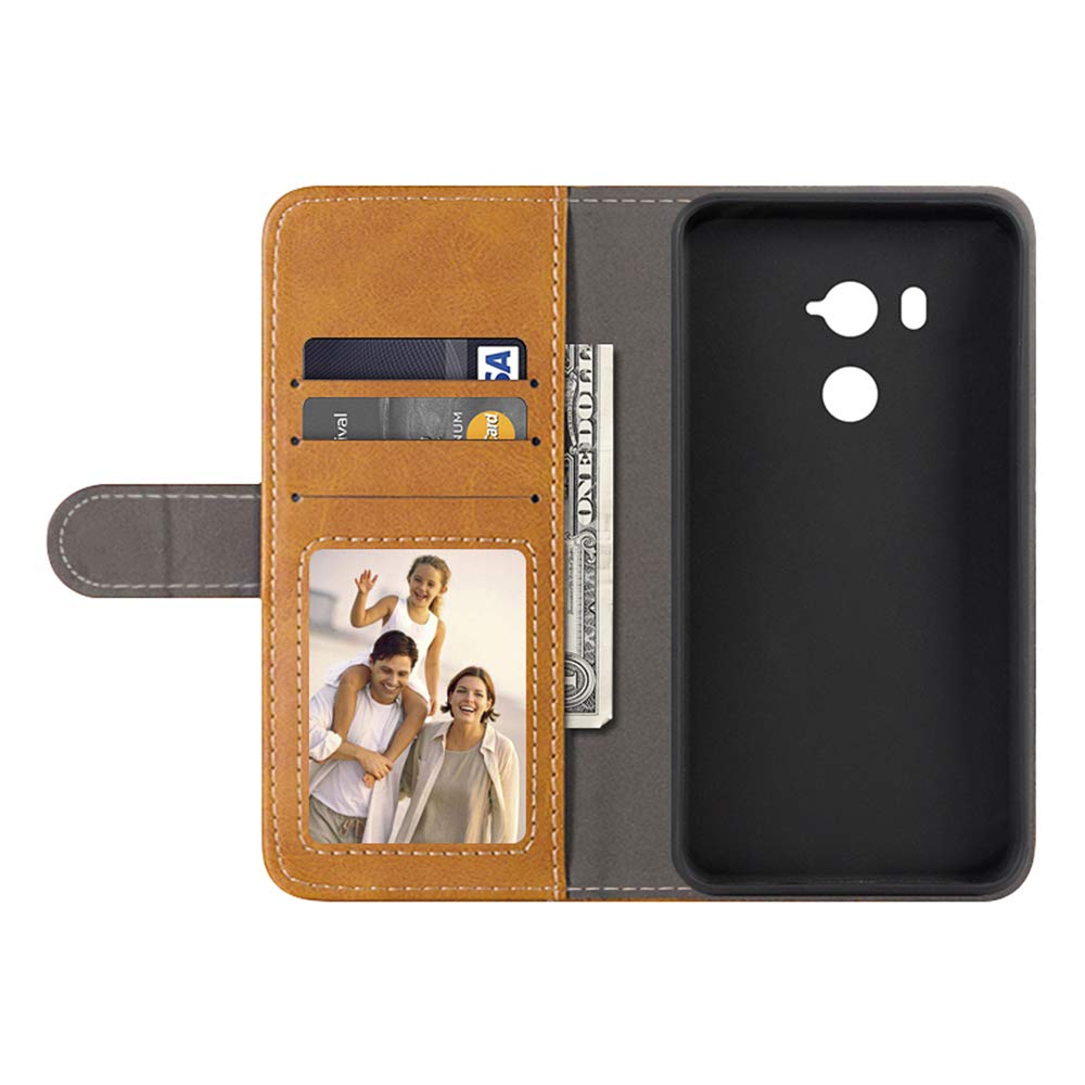 Premium Leather Wallet Case for HTC U11+ with Card Slots & Magnetic Closure - Soft TPU Back Cover & Flip Design for HTC U11 Plus (Brown) - Perfect for Business, Travel & Everyday Protection