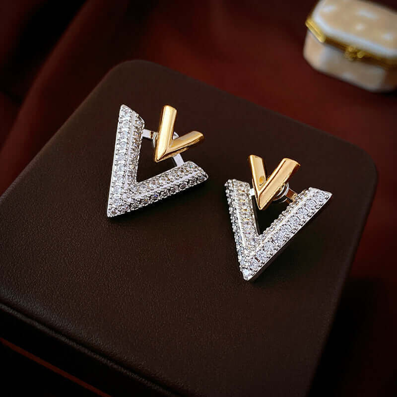 2-Way Essential V-Shaped Chevron Front & Back Ear Jacket Earrings | EH96 | Perfect for Parties, Weddings & Everyday Fashion Accessories
