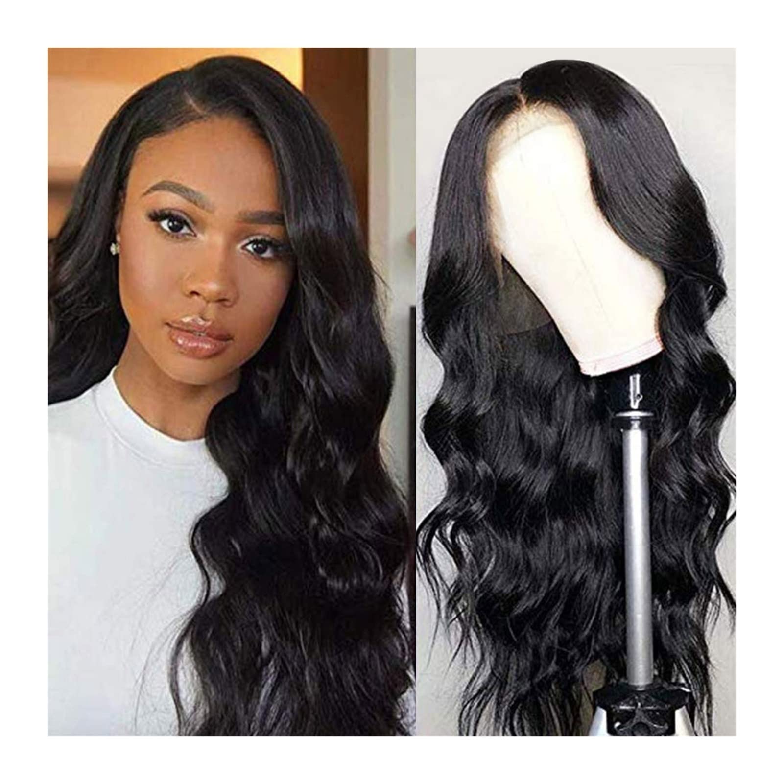 360 HD Transparent Lace Front Human Hair Wigs for Women - 10-30 Inch 13x4 Body Wave Lace Wig - Natural Looking Hair Replacement for Daily Wear & Parties (28 Inches, 360 Lace Frontal) - Perfect for Weddings, Cosplay & Special Events