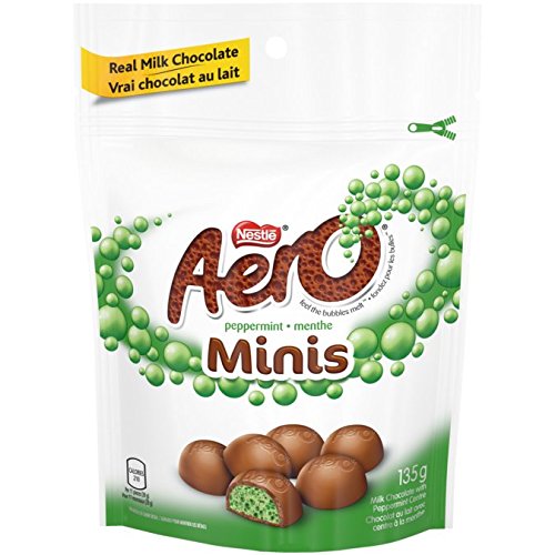 Aero Peppermint Bubbles Milk Chocolate Minis, 135g (4.8oz) - 2 Pack Bundle | Imported from Canada | Perfect for Gifts, Parties & Snacking