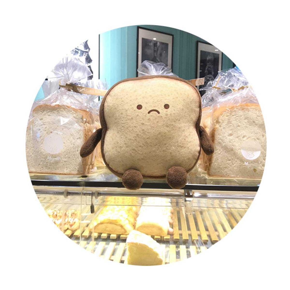 Soft Toast Bread Plush Pillow - Cute Sliced Bread Shaped Cushion with Facial Expression, Comfortable Stuffed Toy for Kids & Adults, Perfect Gift for Home, Bedroom Decor (Small) - Great for Sofa Lounging, Nap Time, and Cozy Home Decor