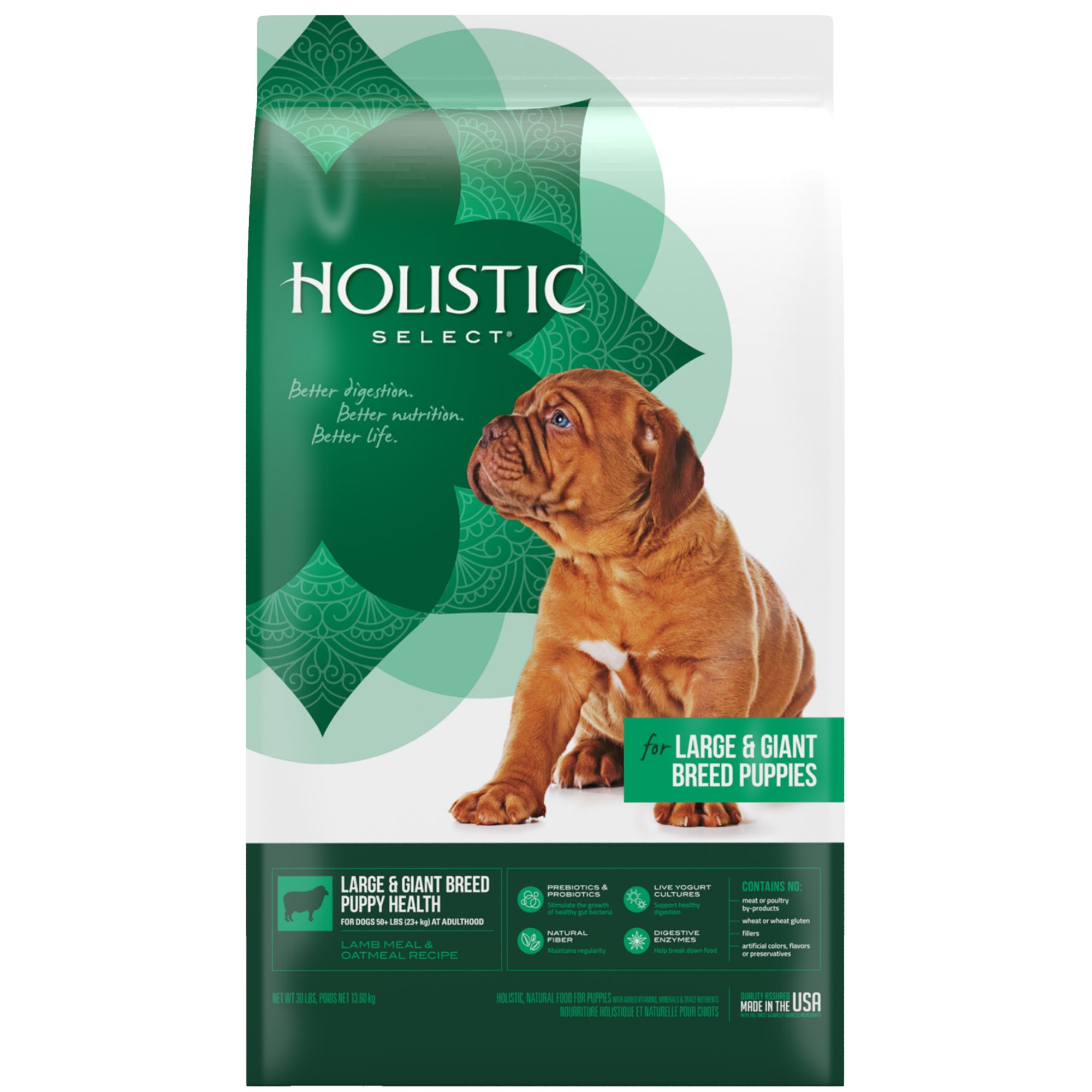 Holistic Select Natural Dry Dog Food for Large & Giant Breed Puppies - High Protein Grain-Free Puppy Food - 30lb Bag for Healthy Growth & Development - Perfect for Active Large Breed Puppies at Home or Outdoor Adventures