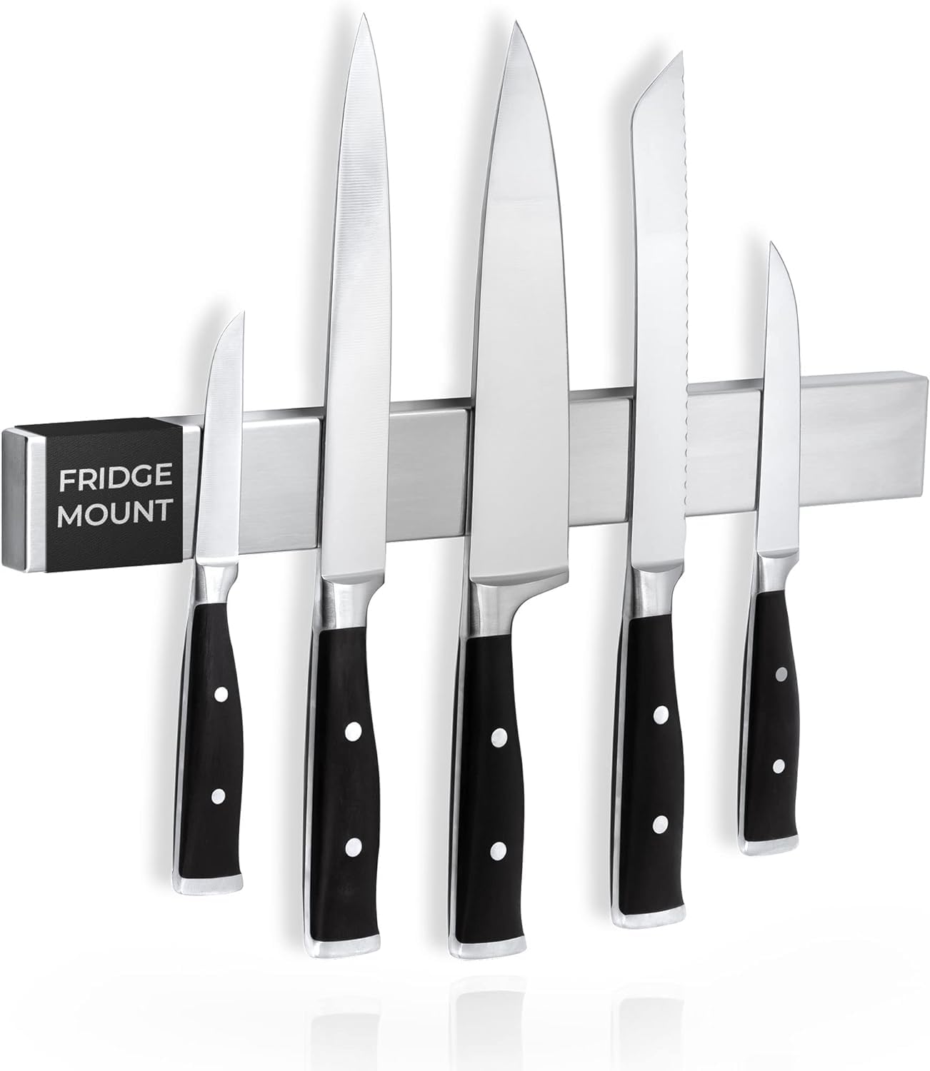 MIU France 15-Inch Stainless Steel Magnetic Knife Holder - Strong Wall Mount Knife Rack for Kitchen, Chef & Home Use - Perfect for Organizing Knives, Scissors & Metal Utensils