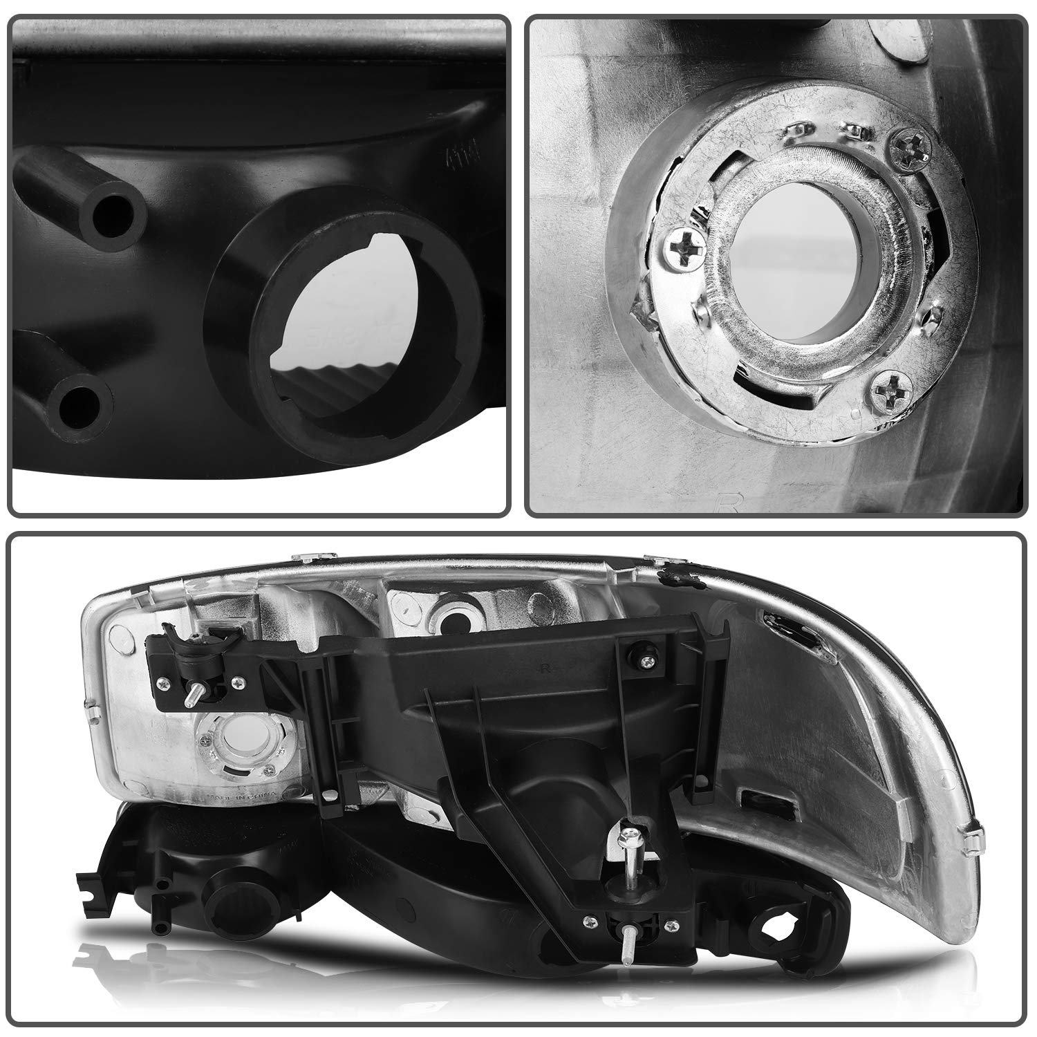 GMC Sierra Headlight Assembly 1999-2007 - Black Bumper Light for Yukon XL & HD Models