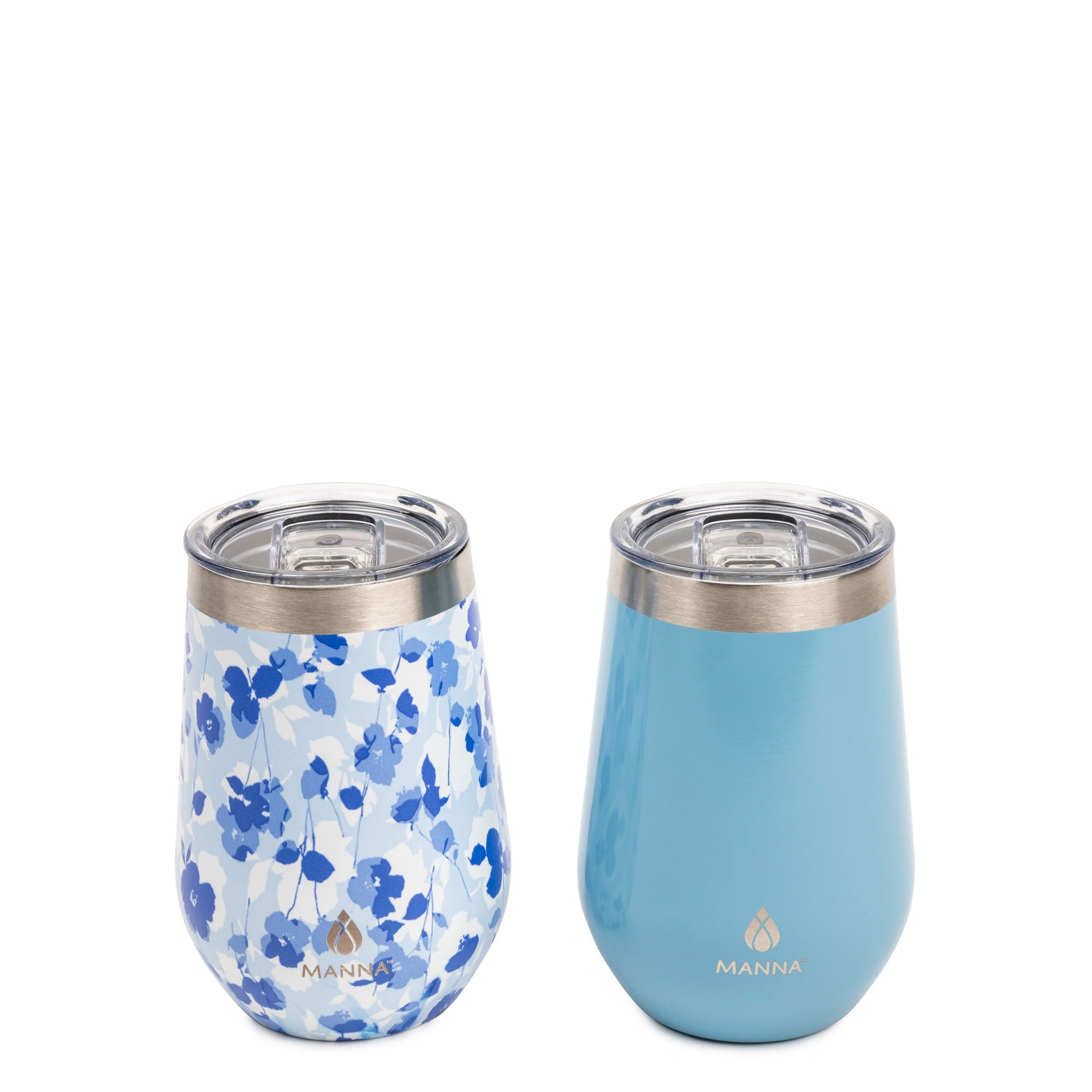 2 Piece Springtime Wine Tumbler Set - Insulated Stainless Steel Cups with Lids & Straws - Perfect for Outdoor Picnics, Parties, and Home Entertaining