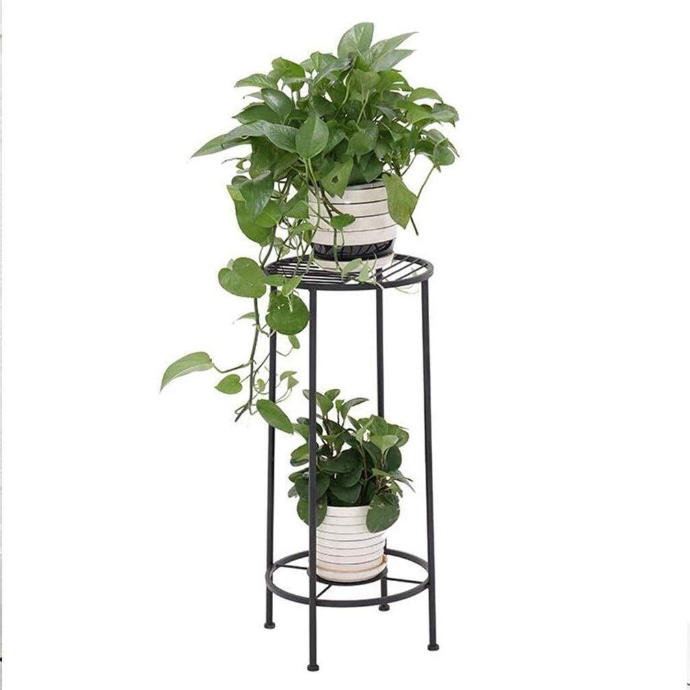 XZWYB 2-Tier Metal Plant Stand for Indoor & Outdoor Use - Black Floor Plant Rack for Potted Plants, Garden, Patio Decor | Perfect for Home, Office, and Balcony Plant Display