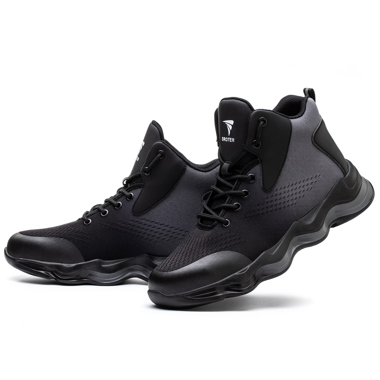 YISIQ Steel Toe Work Boots for Men & Women - Lightweight Safety Shoes with Toe Cap Protection - Durable Industrial Work Boots for Construction, Warehouse & Outdoor Work