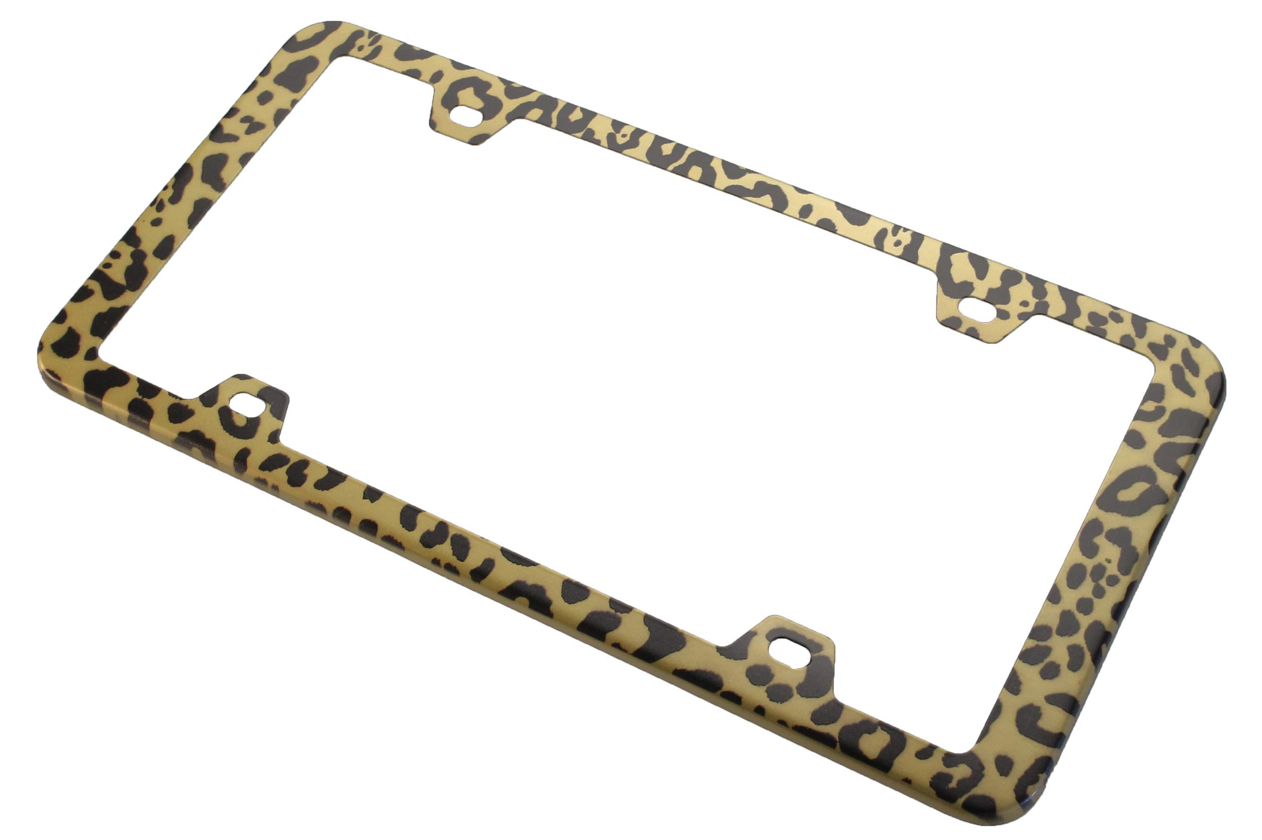 201 Stainless Steel License Plate Frame - Love Leopard Design with Matte Gold Finish | Durable Car Accessory for Customization & Personalization | Perfect for Cars, Trucks & SUVs