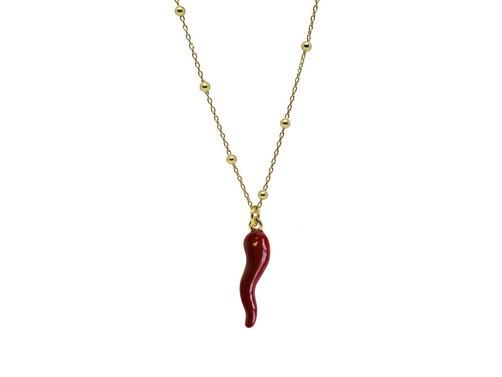 FRONAY Sterling Silver Enamel Cornicello Chili Pepper Horn Necklace - Italian Evil Eye Protection Pendant for Women | Perfect Gift for Birthday, Anniversary & Good Luck Charm