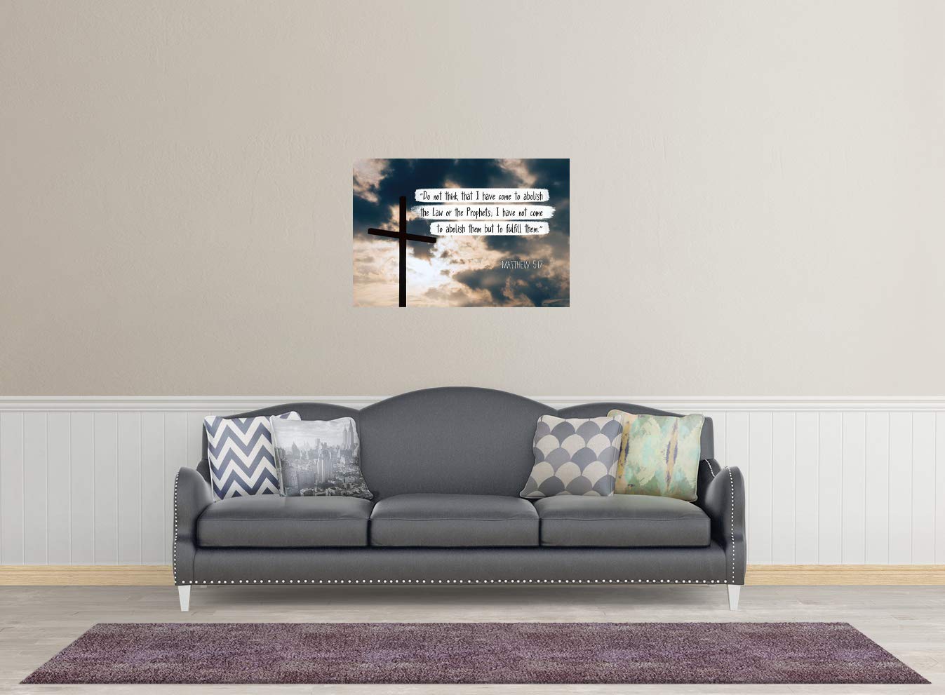 Bible Verse Poster - Matthew 5:17 'I Have Not Come to Abolish' (13x19 Inches Unframed) | Inspirational Scripture Wall Art, Christian Home Decor, Perfect Gift Under $20 for Church, Office & Prayer Room