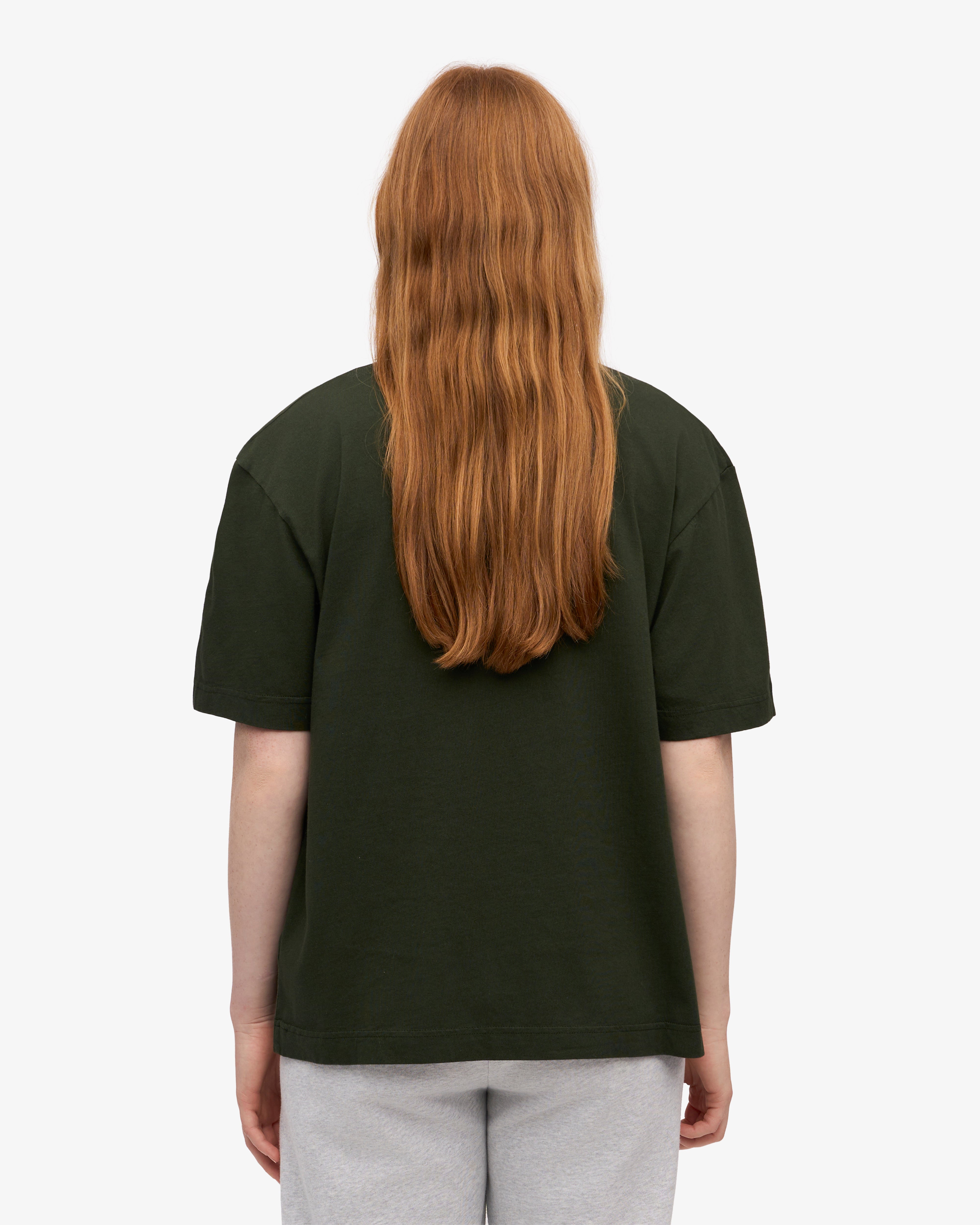 Organic Oversized T-Shirt for Women - Soft & Comfortable Cotton Tee - Hunter Green - Perfect for Casual Wear, Loungewear & Everyday Outfits