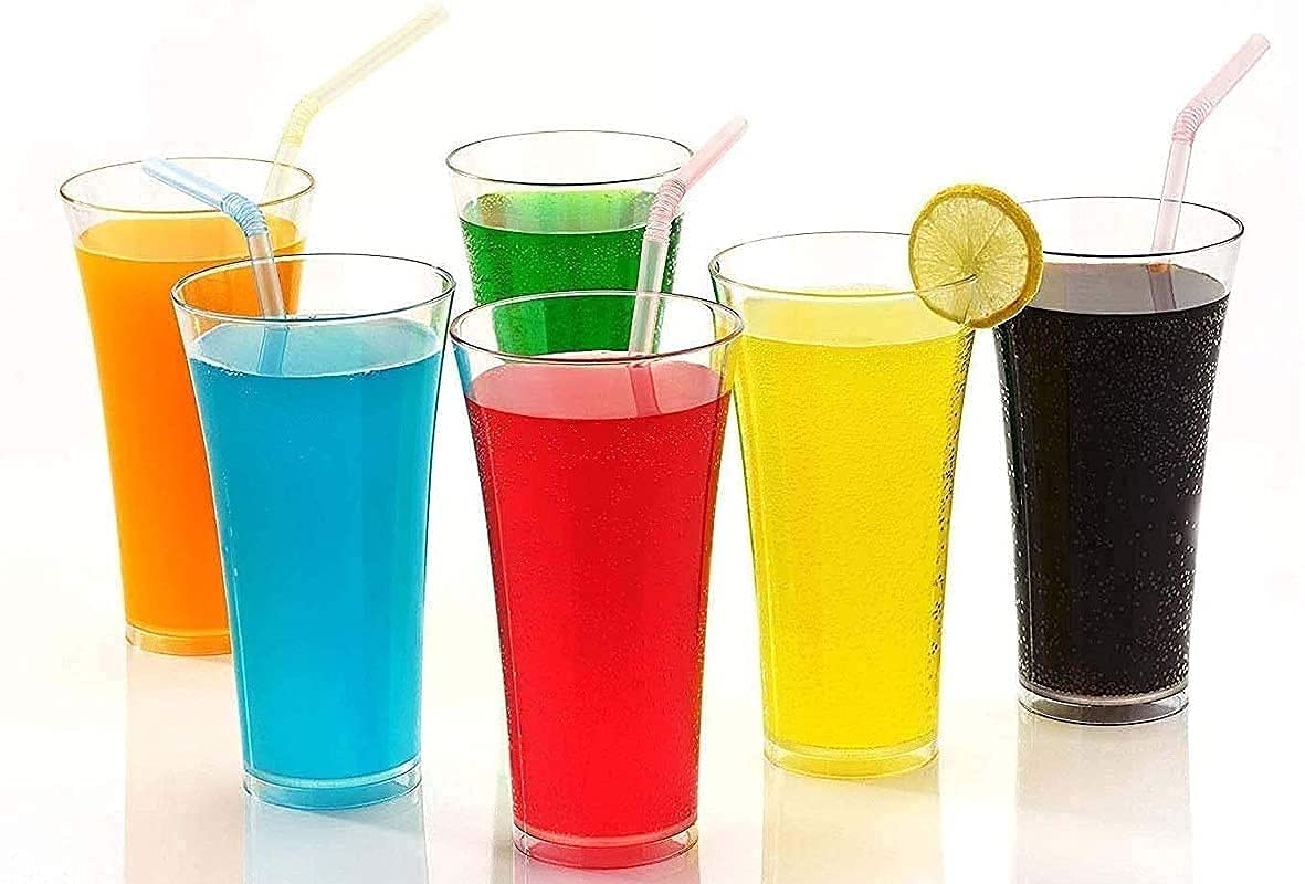 SIXFIRE® Unbreakable Plastic Drinking Glasses Set of 6 - 300ml Clear ABS Polycarbonate Cups for Juice, Beer, Wine, Cocktails - Shatterproof Tumblers Perfect for Parties, Picnics, Outdoor Dining & Home Use