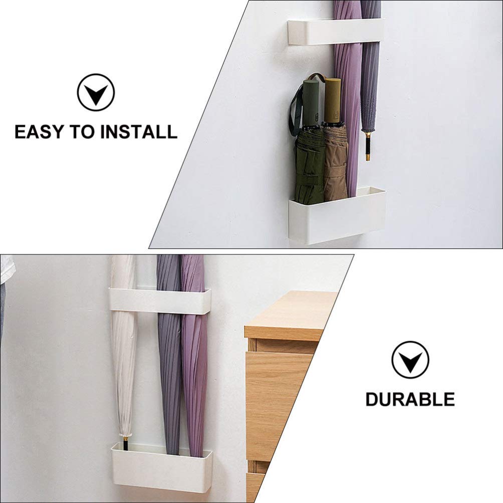 Cabilock Adhesive Umbrella Stand Holder - Waterproof Wall Mount Umbrella Storage Rack for Home, Office, Entryway - Organize Wet Umbrellas Neatly by Door