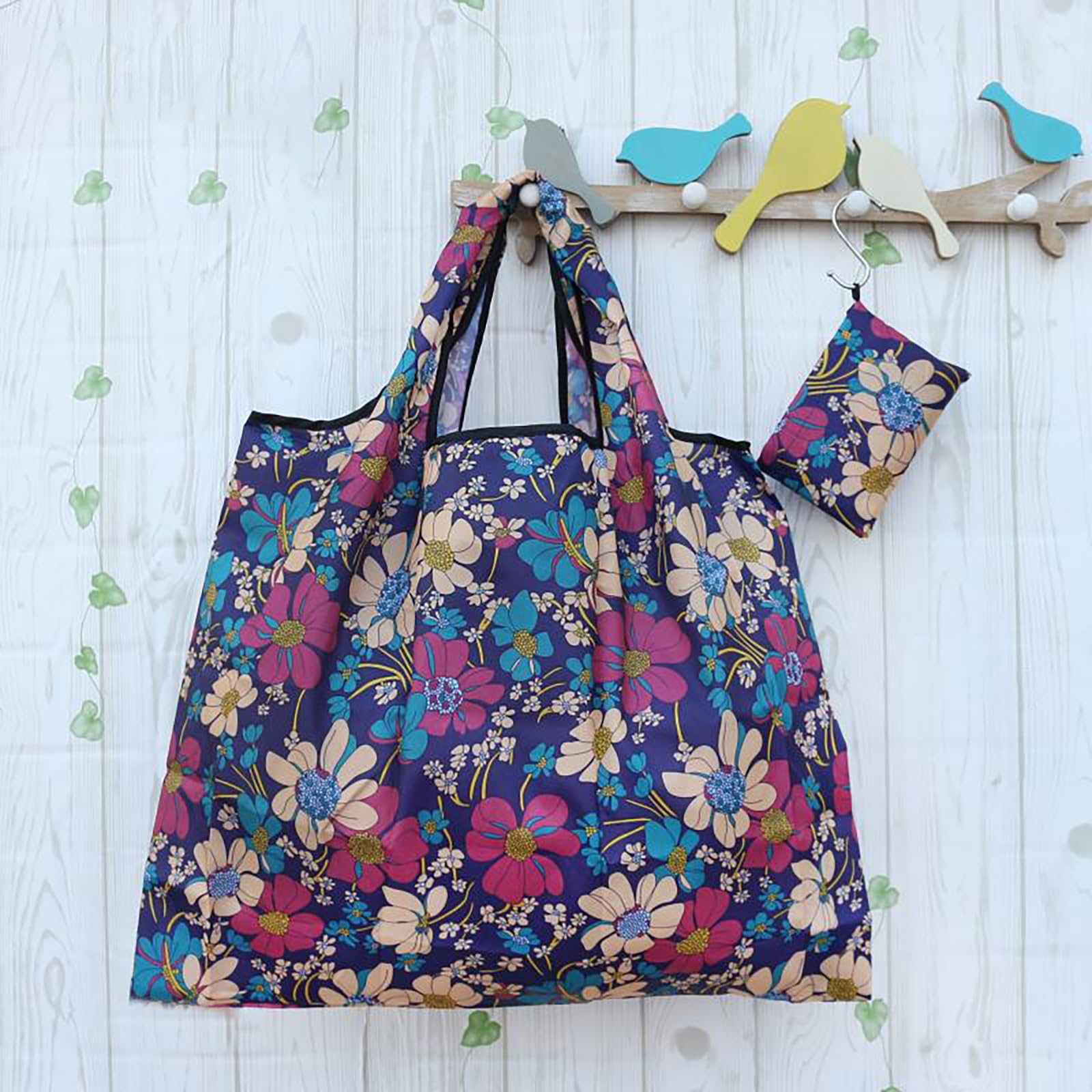 Super Large Reusable Grocery Bags 6-Pack - Foldable Eco-Friendly Shopping Tote Bags with Attached Pouch - Perfect for Groceries, Farmers Market & Bulk Shopping - By Ahyuan