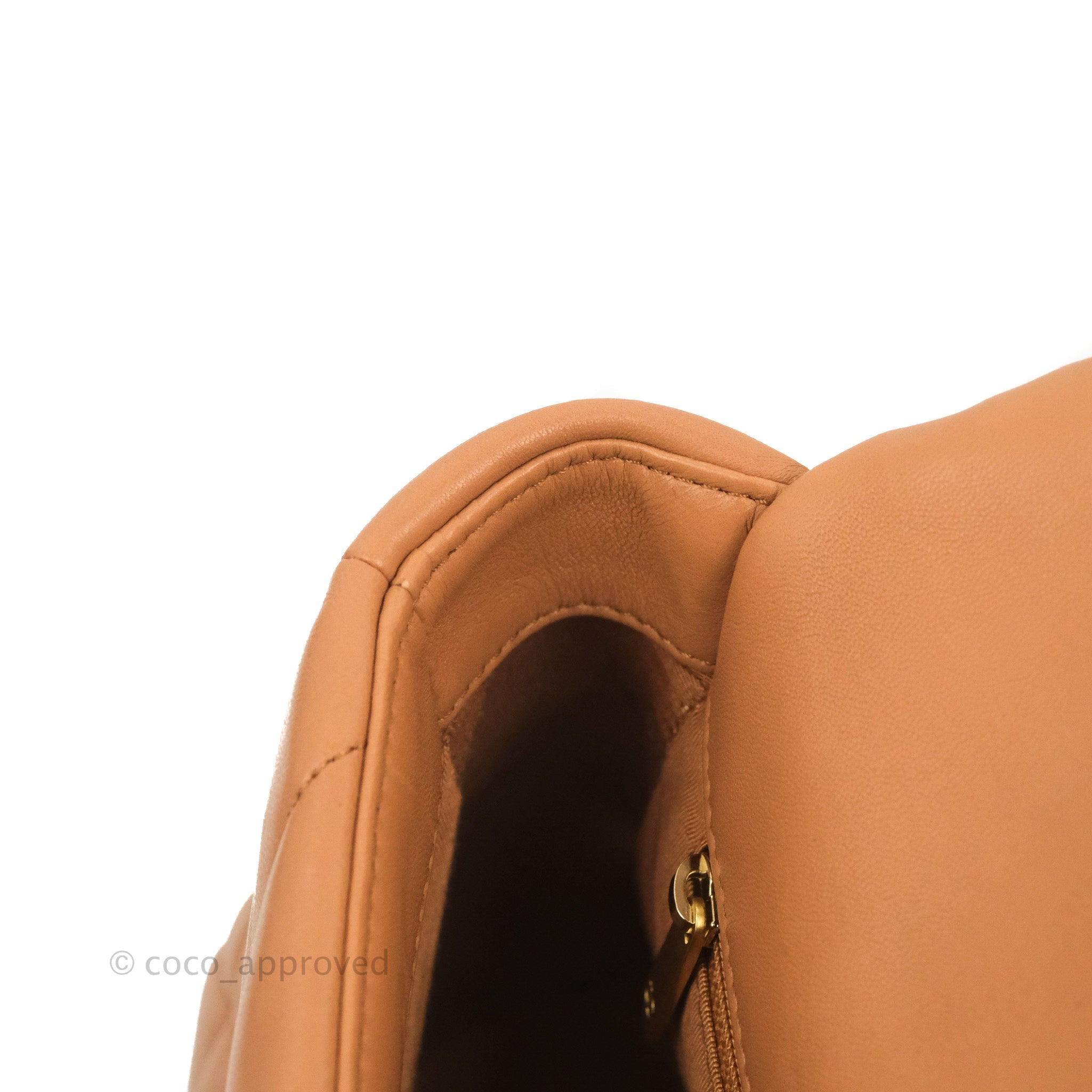 Chanel 19 Small Handbag in Caramel Dark Beige Lambskin Leather with Mixed Hardware 21K - Luxury Crossbody Bag for Women, Perfect for Date Night & Evening Events