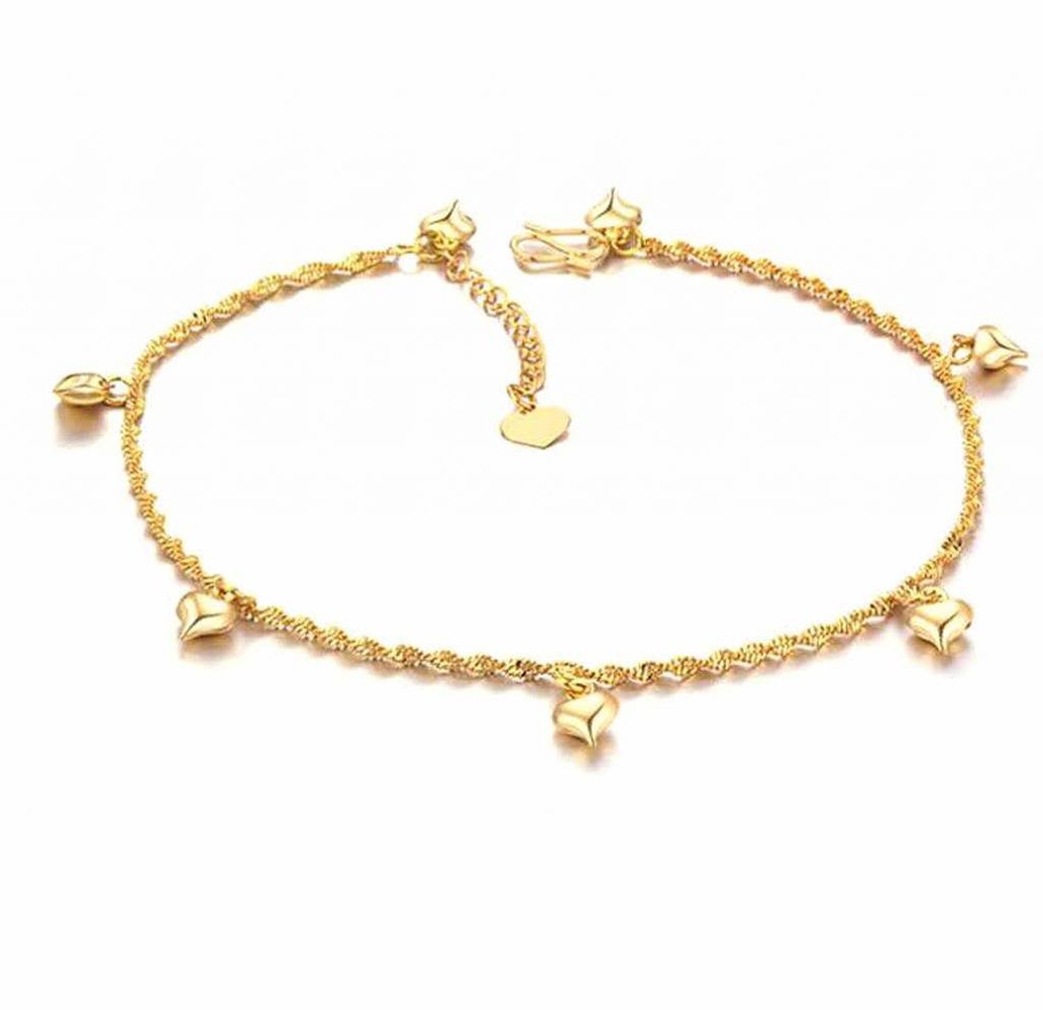 MoAndy 18K Gold Plated Women's Fashion Ankle Bracelet - Elegant Wedding Gift for Bride, Party & Beach Jewelry Accessory