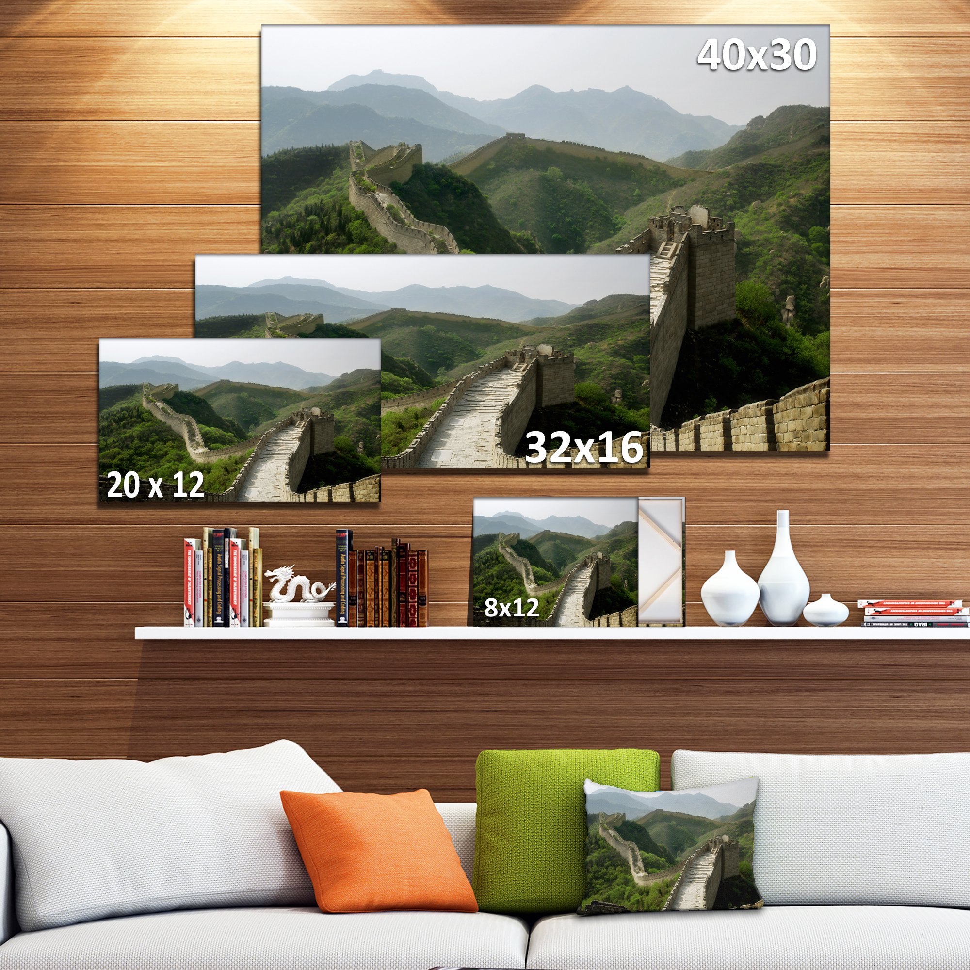 Great Wall of China Wall Art - Premium Canvas Print for Home & Office Decor | Landscape Photography, Living Room Wall Decor, Gift for Travel Lovers