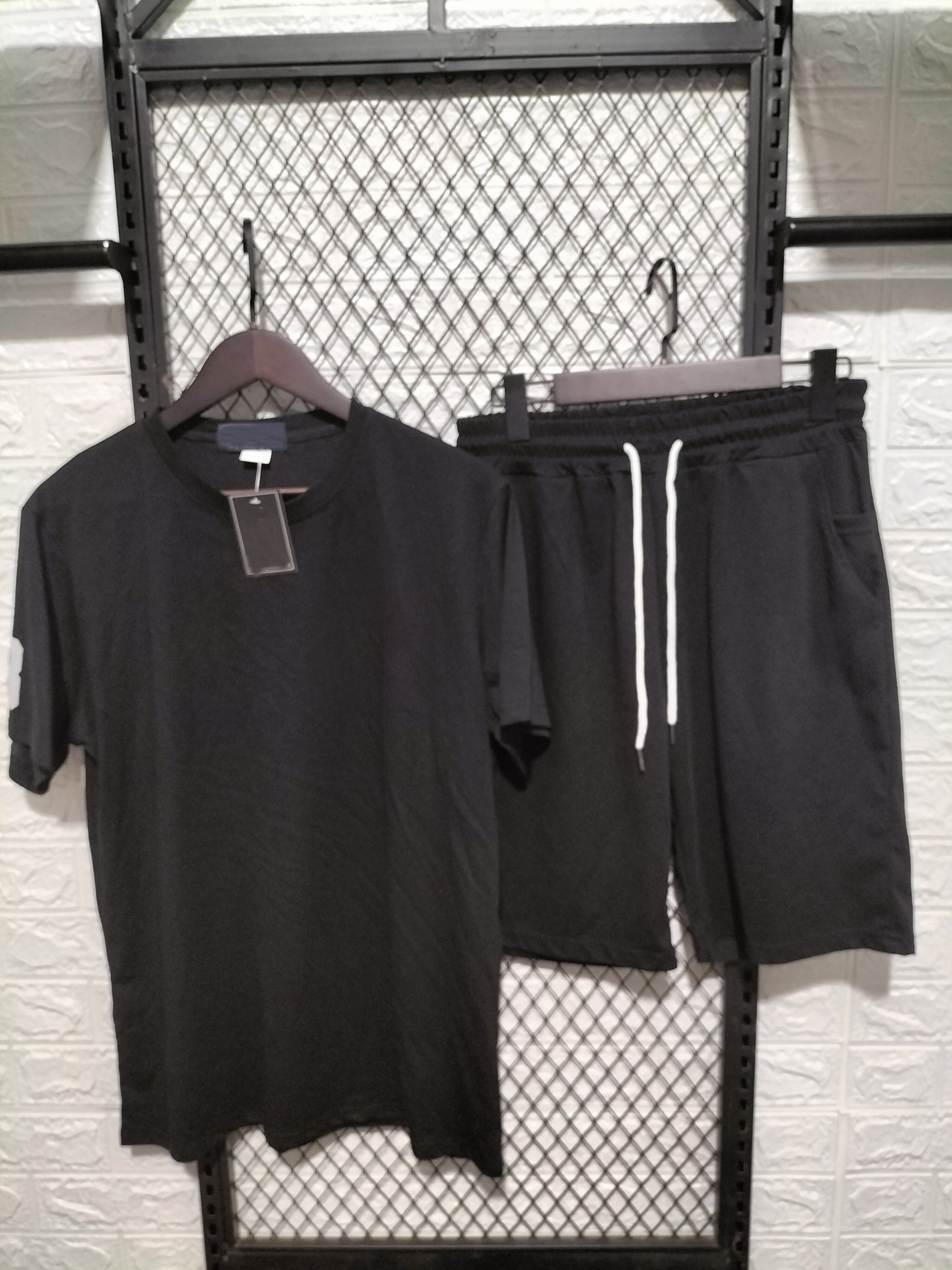 **Men's Casual Short Sleeve T-Shirt & Athletic Shorts Set - Comfortable Summer Outfit for Gym, Running, and Lounge Wear**