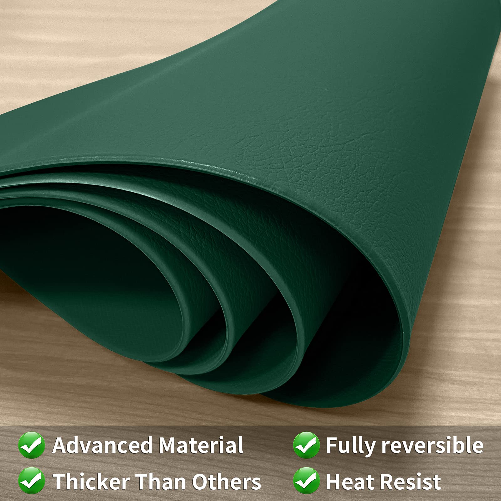 Premium Faux Leather Placemats Set of 4 - Waterproof & Washable Round Table Mats for Kitchen, Dining Room, Patio - Indoor/Outdoor Holiday Decor (Christmas, Thanksgiving, Party) - Durable & Stylish Home Decor Accessories