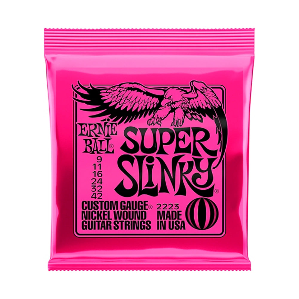 Ernie Ball 2223 Nickel Super Slinky Custom Gauge Electric Guitar Strings - 3-Pack for Rock, Blues & Metal Performance
