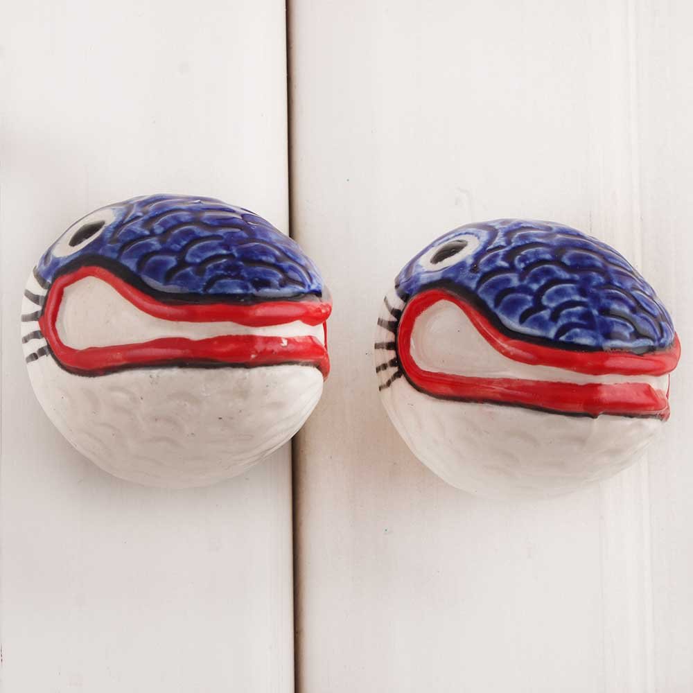 Premium 20-Piece Multicolor Ceramic Fish Fauna Drawer Knobs - Decorative Cabinet Hardware for Kitchen, Dresser & Furniture (Exclusive Design) - Perfect for Home Renovation & DIY Projects