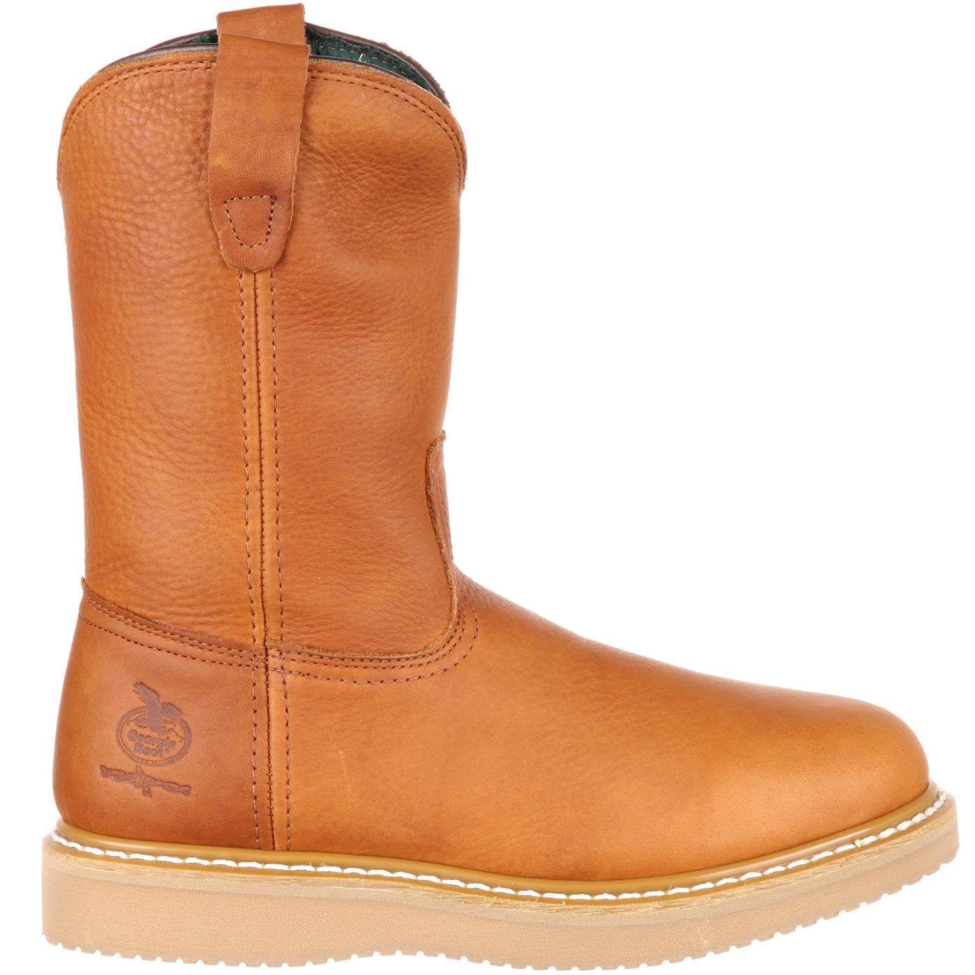 Georgia Boot Men's 10-Inch Wedge Wellington Waterproof Work Boots - Durable Steel Toe Construction for Construction, Farming & Outdoor Work