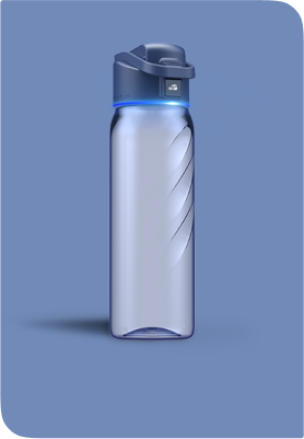 Boost Lite Blue 32 oz Water Bottle with Time Marker - Daily Hydration Tracker for Fitness, Gym & Outdoor Activities