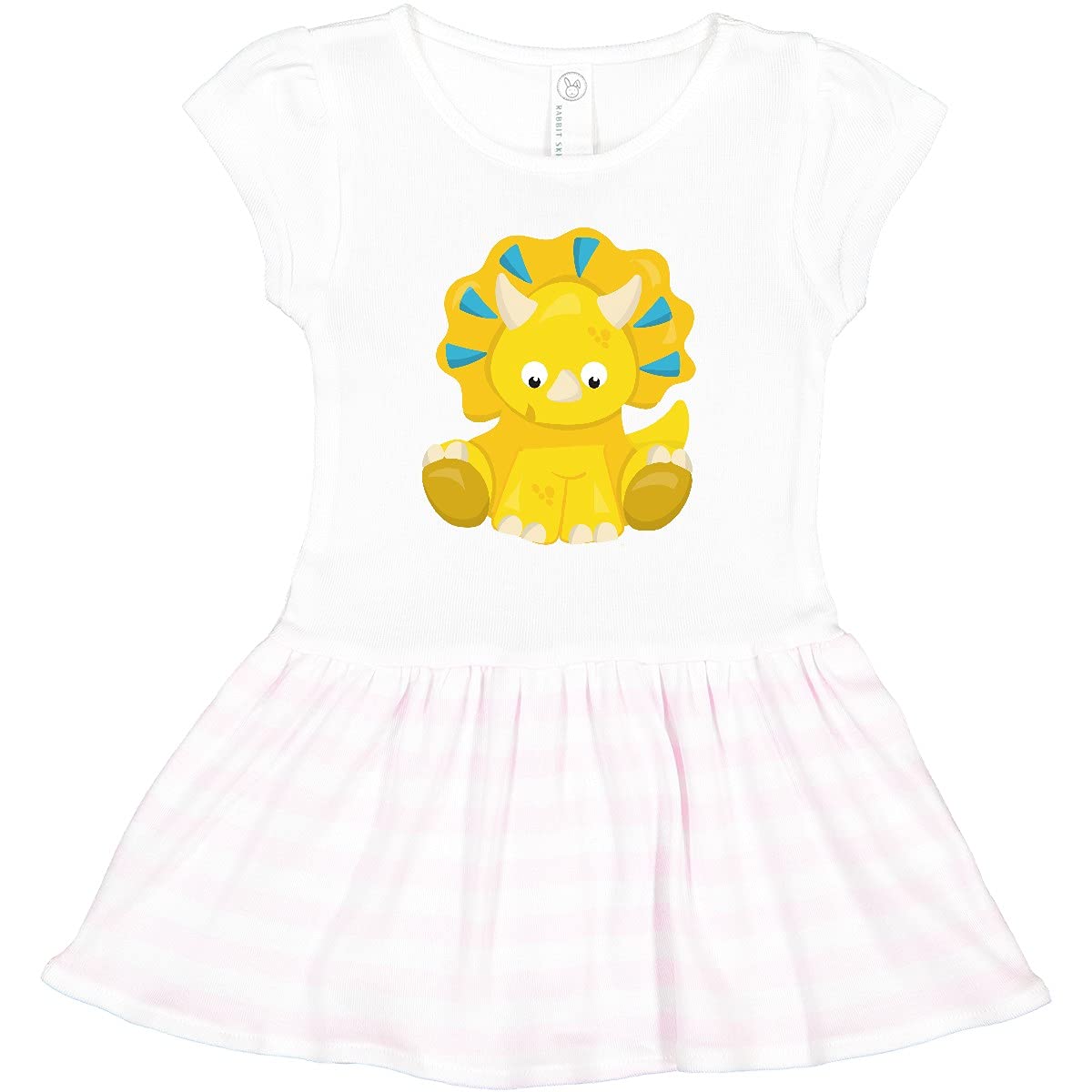 Inktastic Adorable Dinosaur Print Toddler Dress - Cute Baby Dino & Triceratops Design for Girls & Boys | Perfect for Playdates, Birthday Parties & Everyday Wear
