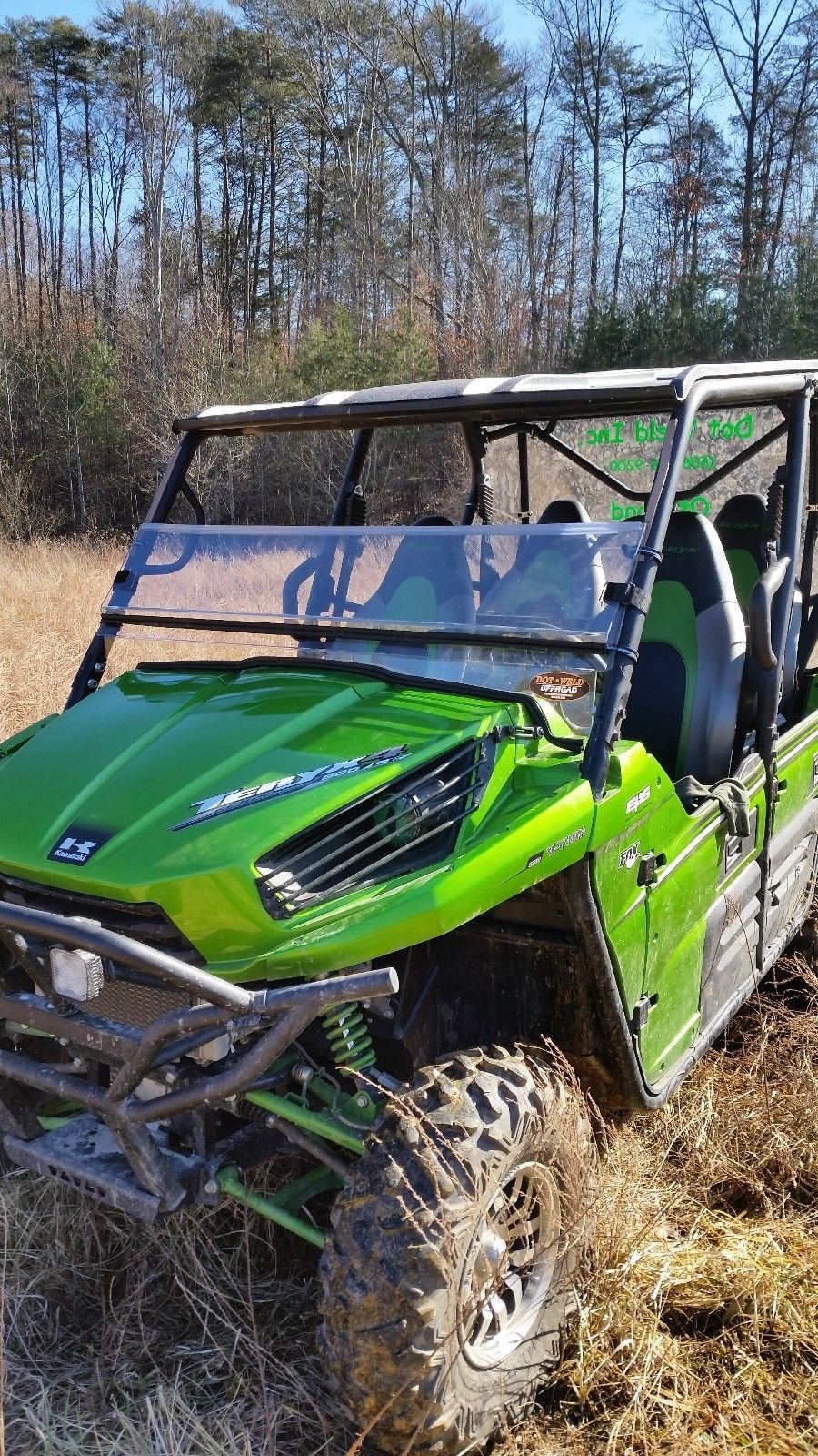 2014 Kawasaki Teryx 4 & 2015 Teryx Clear Front Half Windshield - Durable UTV Windshield for Off-Road Protection & Adventure Riding