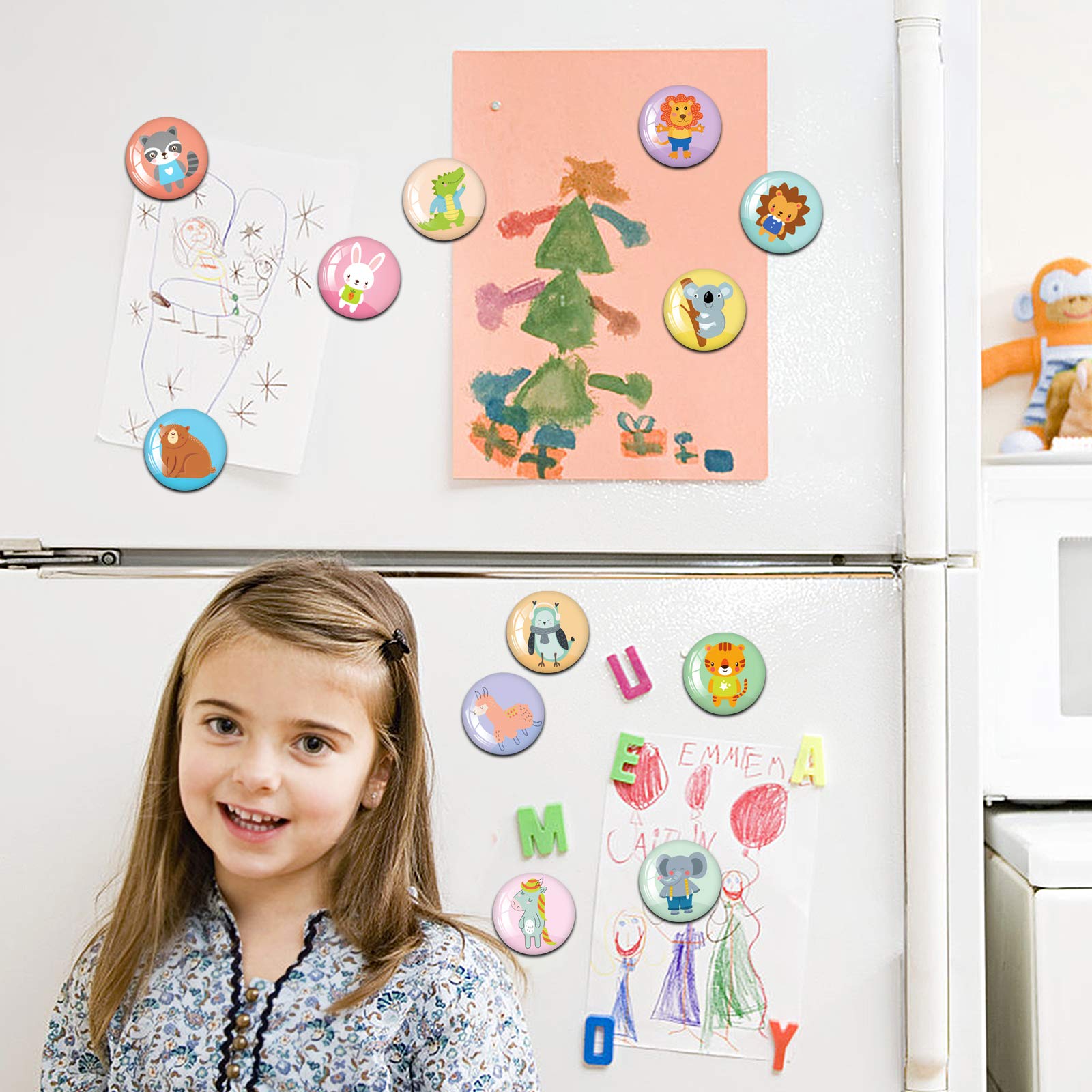 Cute Animal Fridge Magnets Set - Funny Refrigerator Magnets for Kitchen, School, Office & Whiteboard - Decorative Magnetic Gifts for Adults - Perfect for Home, Classroom & Workspace Organization