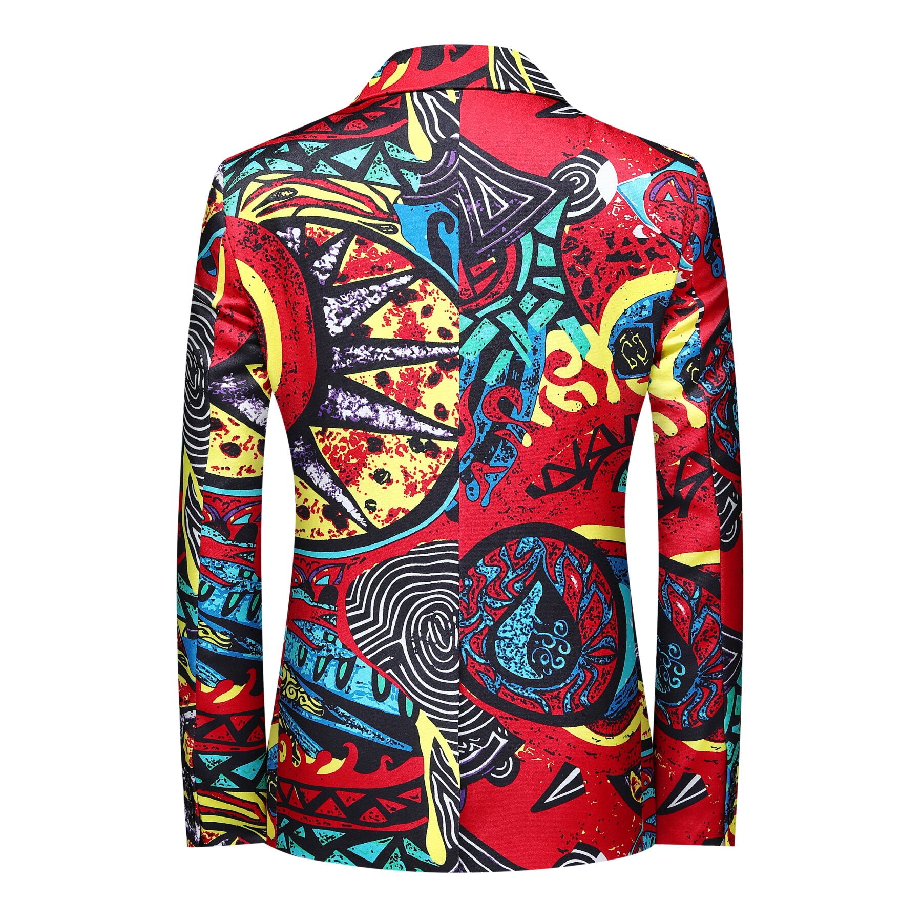 2 Piece Men's One Button Ethnic Style Print Suit Set - Formal & Casual Wedding Party Business Outfit - Perfect for Special Occasions, Office Wear & Evening Events