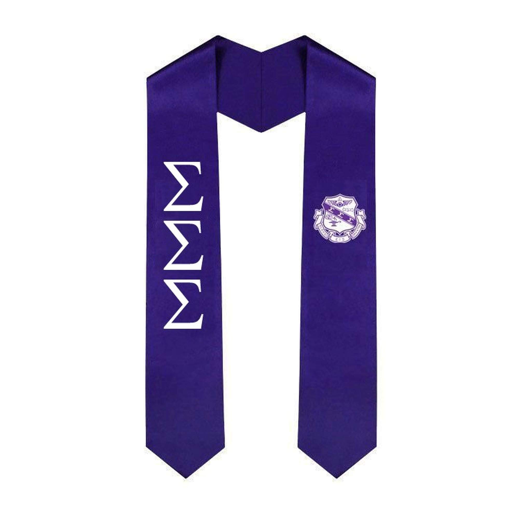 Sigma Sigma Sigma Greek Letter Graduation Stole with Embroidered Crest - Perfect for Sorority Sisters & College Graduation Ceremonies