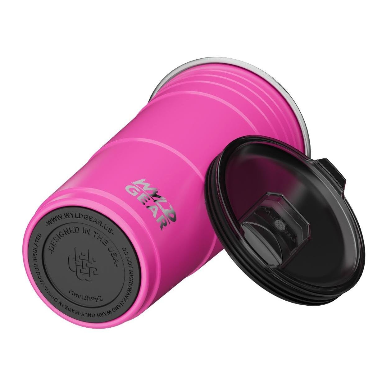Wyld Cup 24oz Stainless Steel Vacuum Insulated Tumbler with Lid - Leakproof Travel Mug for Hot & Cold Drinks - Perfect for Coffee, Tea, Camping, Office & Outdoor Adventures (Pink)