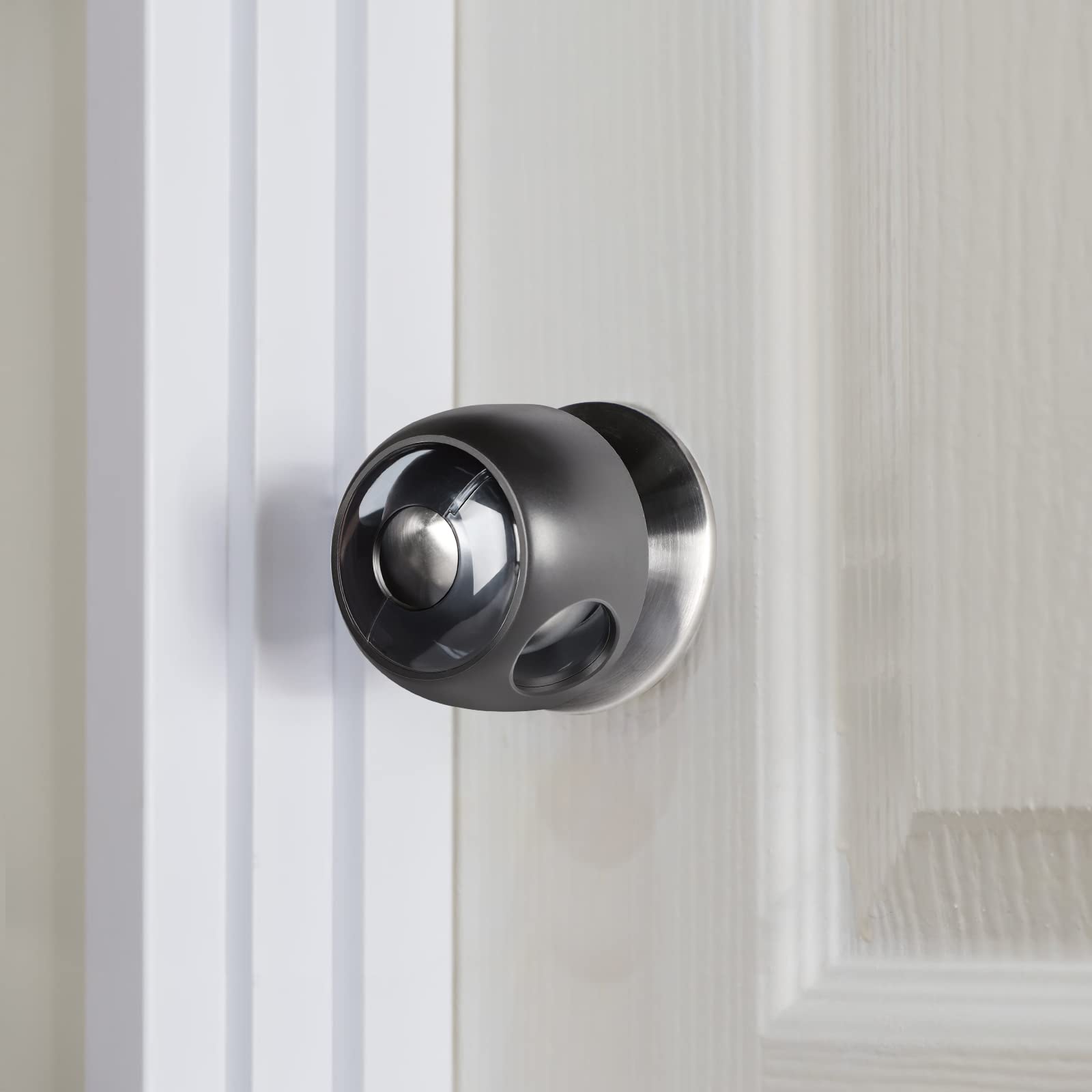 Child Proof Door Knob Covers - 4 Pack Clear Black for Baby Safety at Home