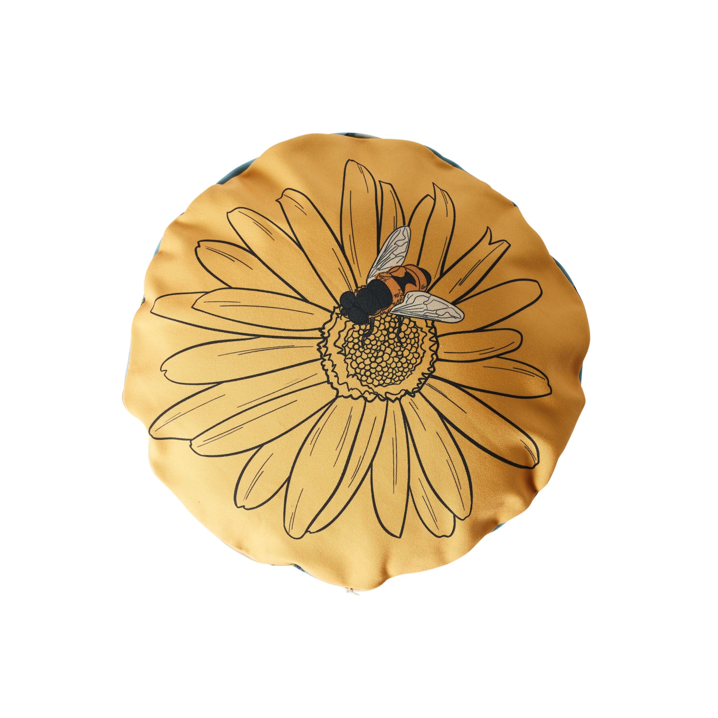 Aruba Busy Bee Round Cushion 45cm - Soft Decorative Throw Pillow for Sofa, Bed, Chair - Perfect for Living Room, Bedroom & Nursery Decor
