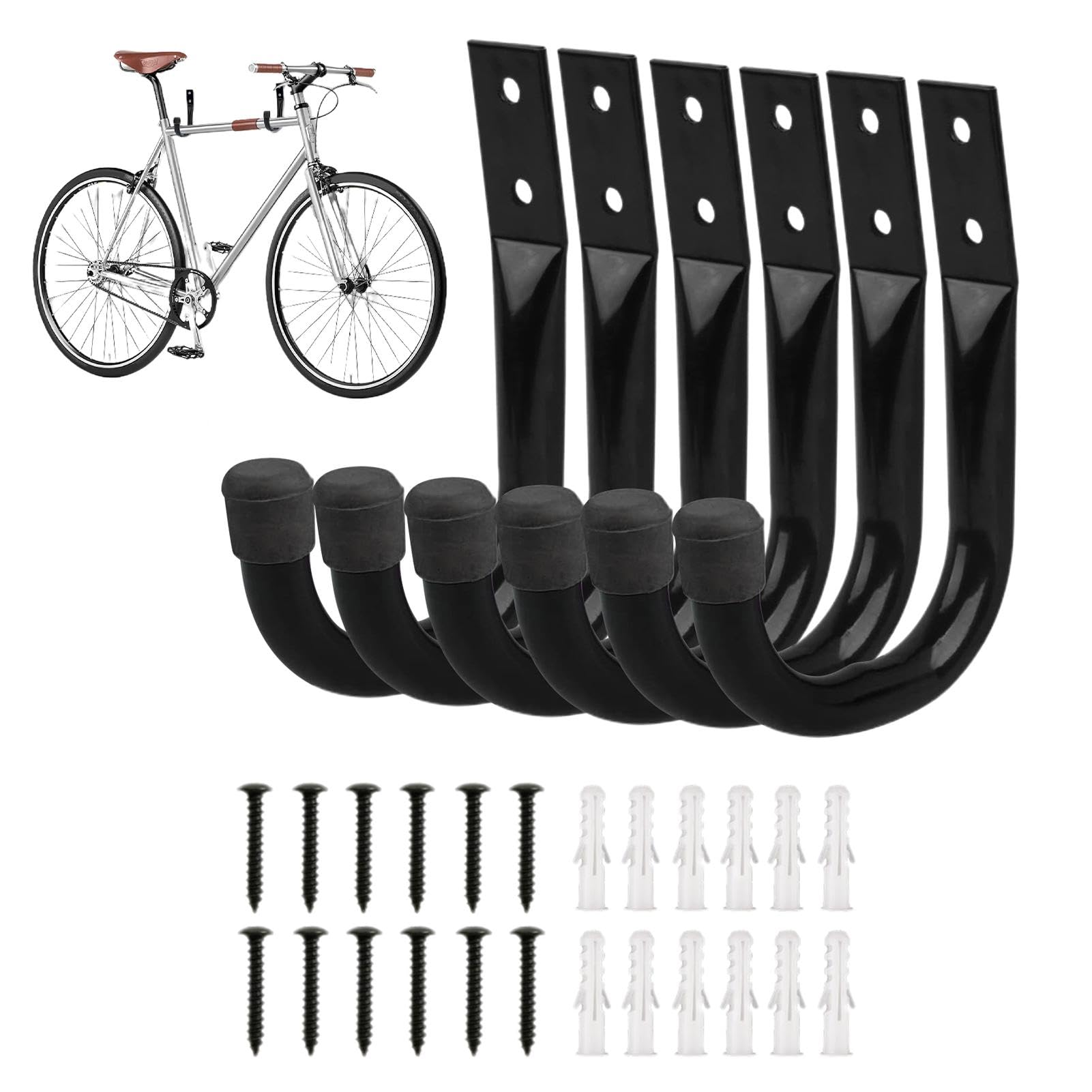 Heavy Duty Garage Ladder Hooks Set - Wall Mounted Storage Hooks for Ladders, Bikes, Hoses & Tools | Perfect for Garage Organization, Shed Storage & Workshop Use