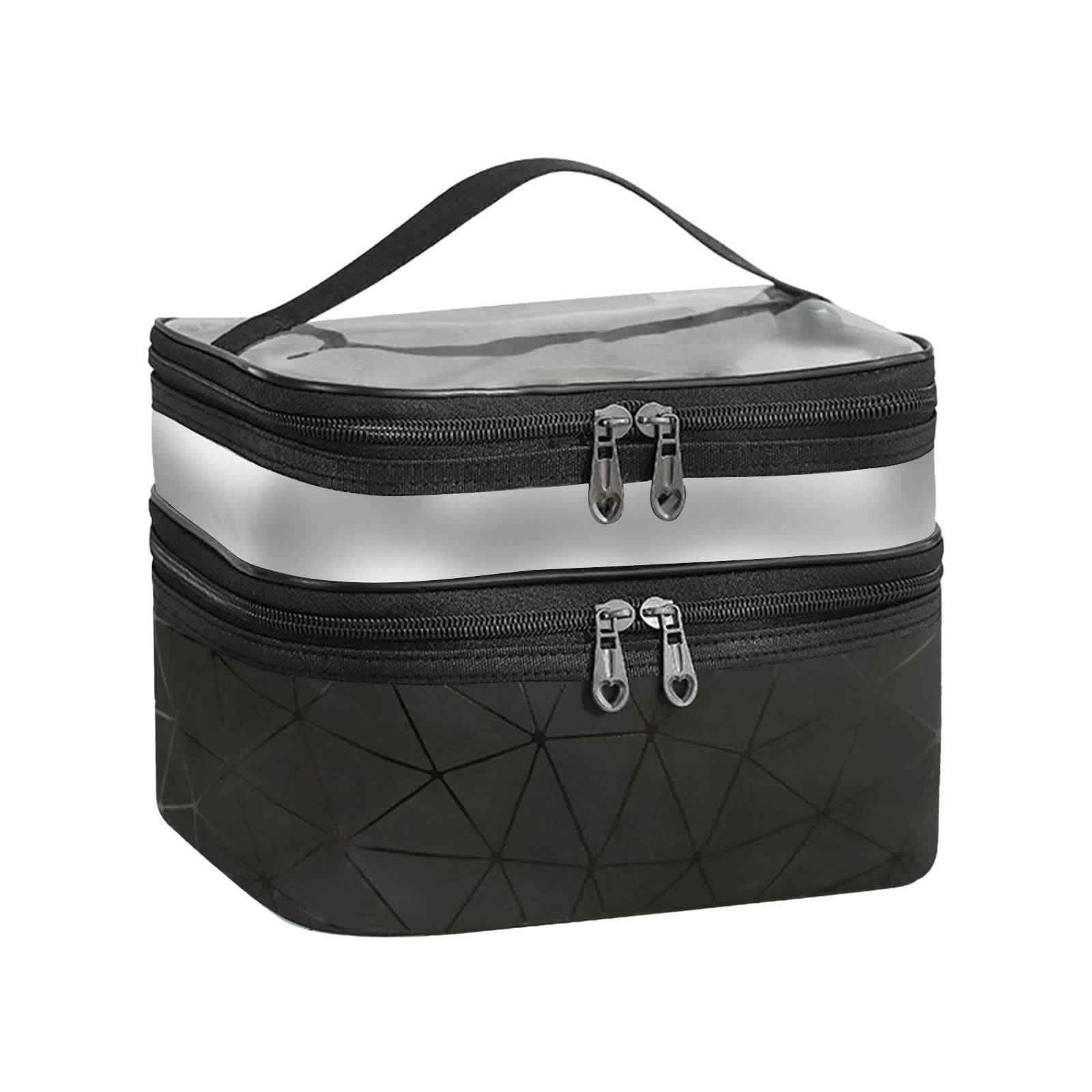 Double Layer Travel Toiletry & Makeup Organizer Bag - Waterproof Cosmetic Case for Women, Home & Vacation Use (Size: One Size, Color: C) | Perfect for Airplane Carry-On, Gym Essentials & Daily Storage