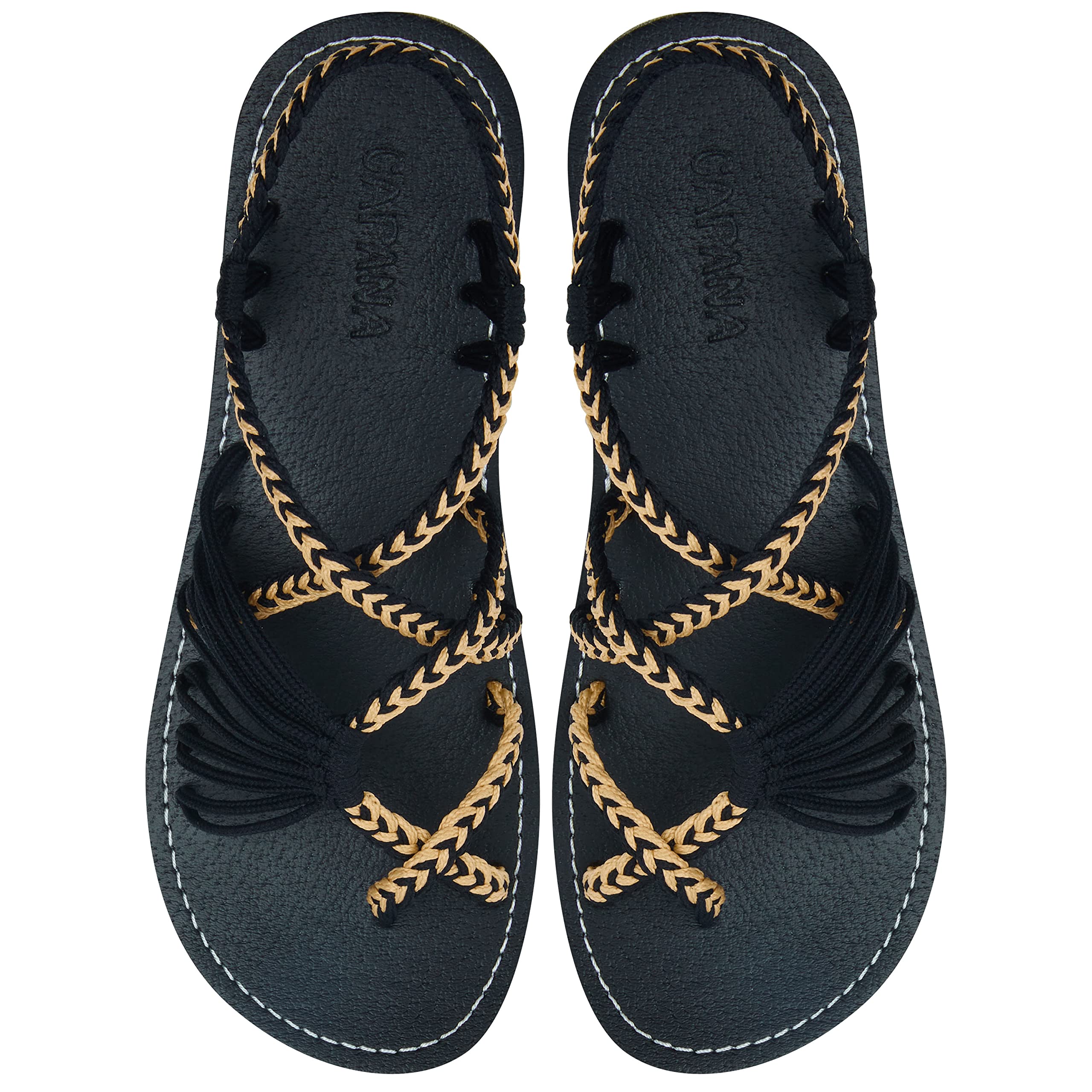 Handwoven Women's Flat Sandals - Strappy Boho Walking Sandals with Rope Braided Design | Comfortable Beach & Water Sandals for Women | Perfect for Summer Vacations, Beach Walks & Casual Outings - Banyan