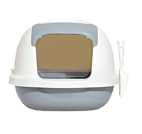DERTEIO Self-Cleaning Cat Litter Box - Large Semi-Enclosed Litter Box with Scoop, Odor Control & Splash-Proof Design for Easy Cleaning | Perfect for Multiple Cats & Small Spaces