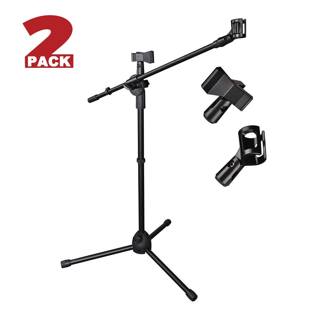 TheLAShop Professional Mic Stand Boom Arm - Adjustable Dual Microphone Mount (2'8