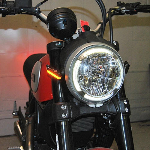 Ducati Scrambler Front Turn Signals LED Lights - Compatible with 2015-2022 Models - High Visibility Motorcycle Indicators for Day & Night Riding