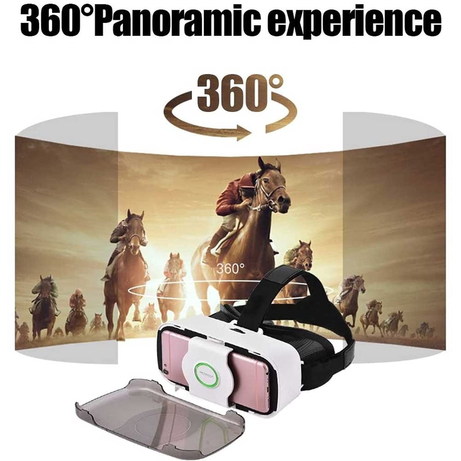 Best VR Glasses for Smartphones 4.0-6.0 Inches - Virtual Reality Headset Compatible with Android, iOS & Windows - Perfect for Gaming, Movies & 360° Videos