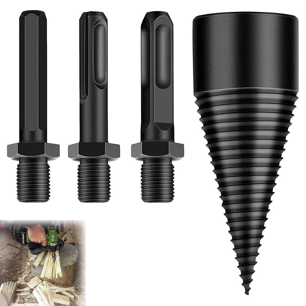 Shirem Easysplit Drill Bit 32mm - High-Speed Steel Wood Splitter & Firewood Log Splitter Drill Bit for Easy Wood Splitting - Perfect for Firewood, DIY Projects, and Outdoor Camping
