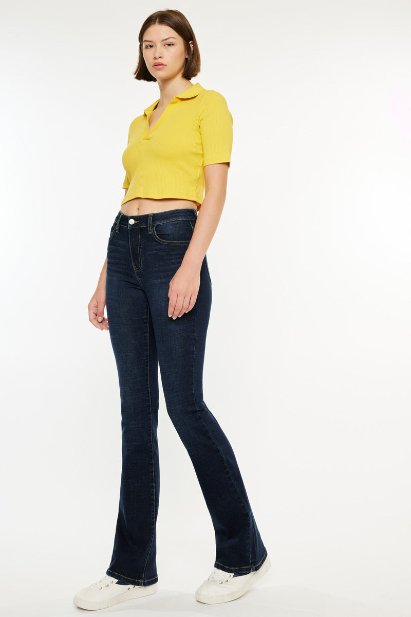 Avery Essentials High Rise Bootcut Jeans for Women - Stretchy Denim Pants with Comfort Fit - Perfect for Casual Wear, Office & Night Out